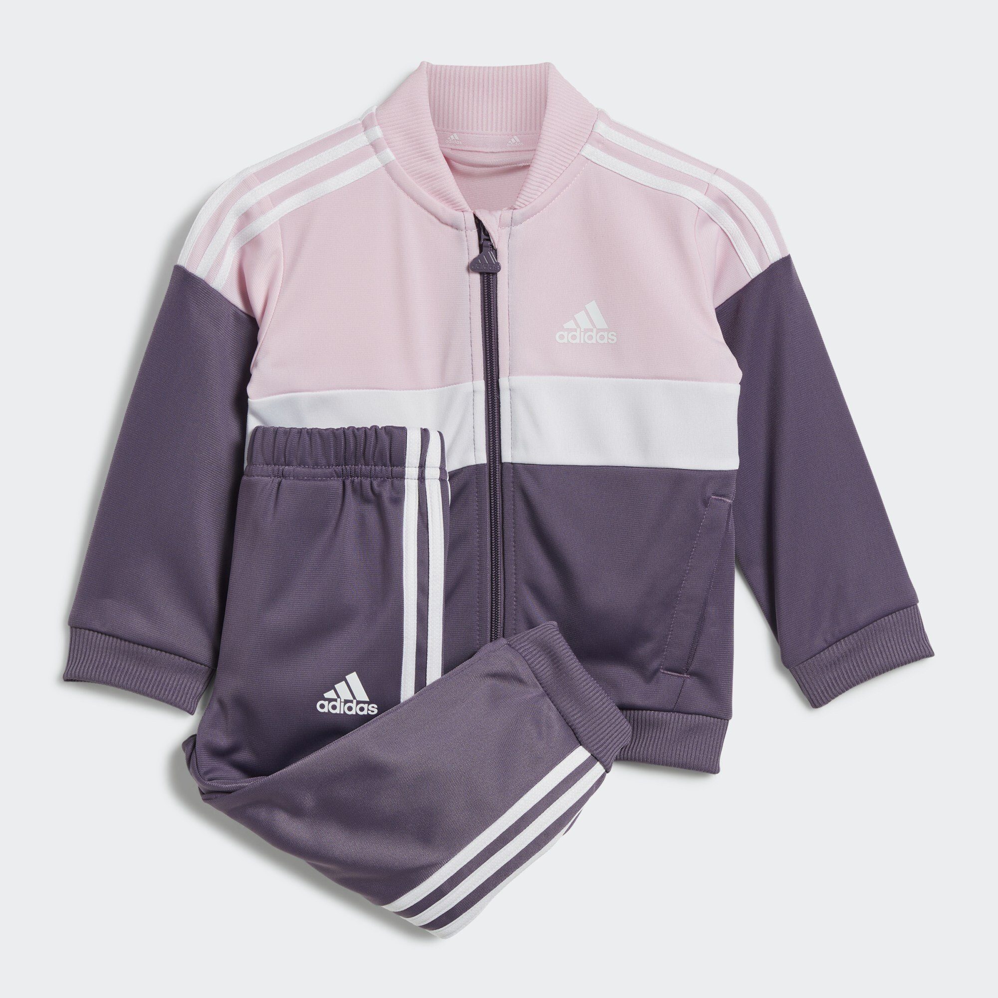 adidas Sportswear Trainingsanzug Clear Pink / White / Shadow Violet