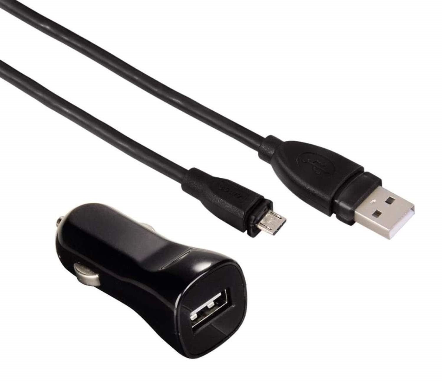 Hama KFZ Lader USB Ladegerät Micro-USB-Kabel Smartphone-Ladegerät (Schnellladung)