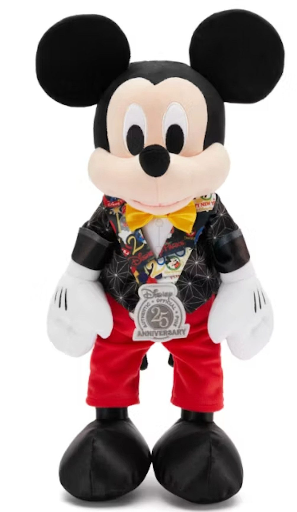 Disney Kuscheltier Mickey Maus 25th Kuscheltier Pin Edition Disneyland 30cm
