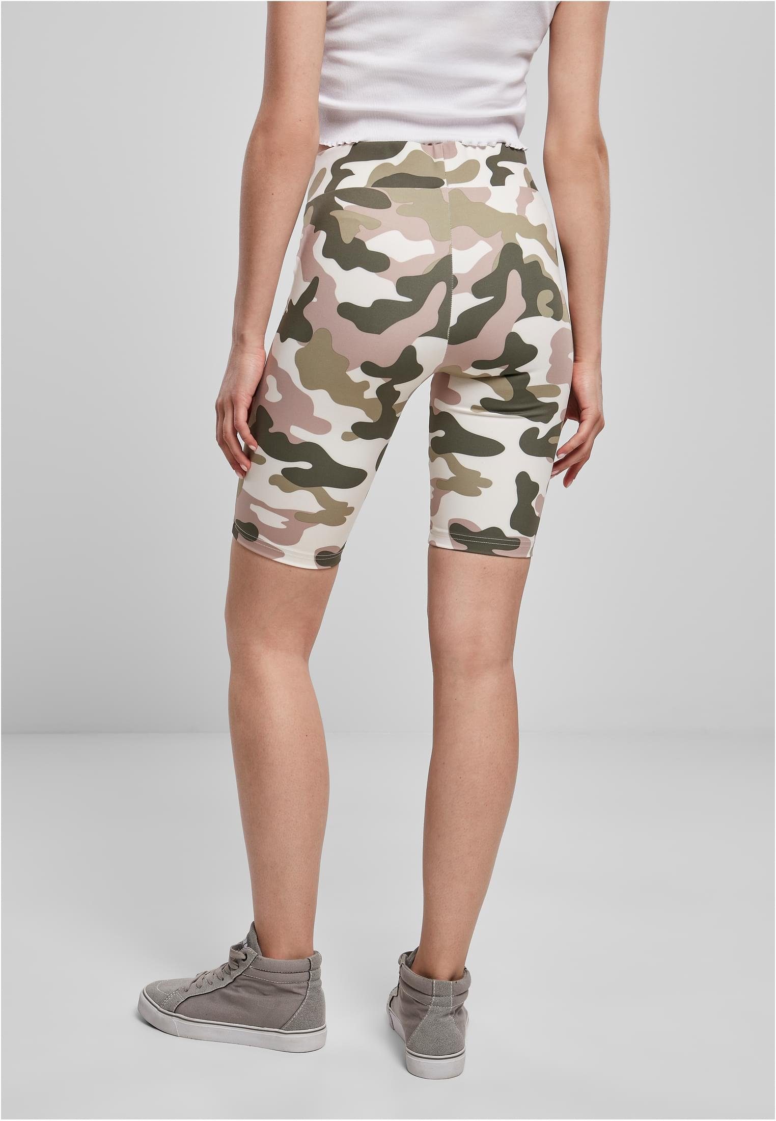 URBAN CLASSICS Stoffhose Damen Ladies Cycle (1-tlg) Camo duskrose Waist Shorts camo High Tech