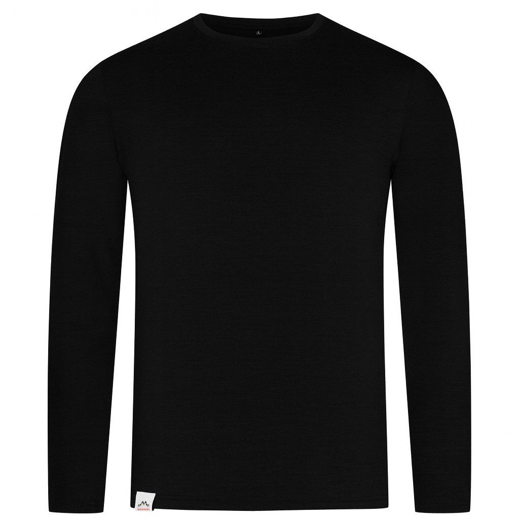 Alpenwert Langarmshirt Herren Longsleeve aus Merinowolle – atmungsaktiv & g günstig online kaufen