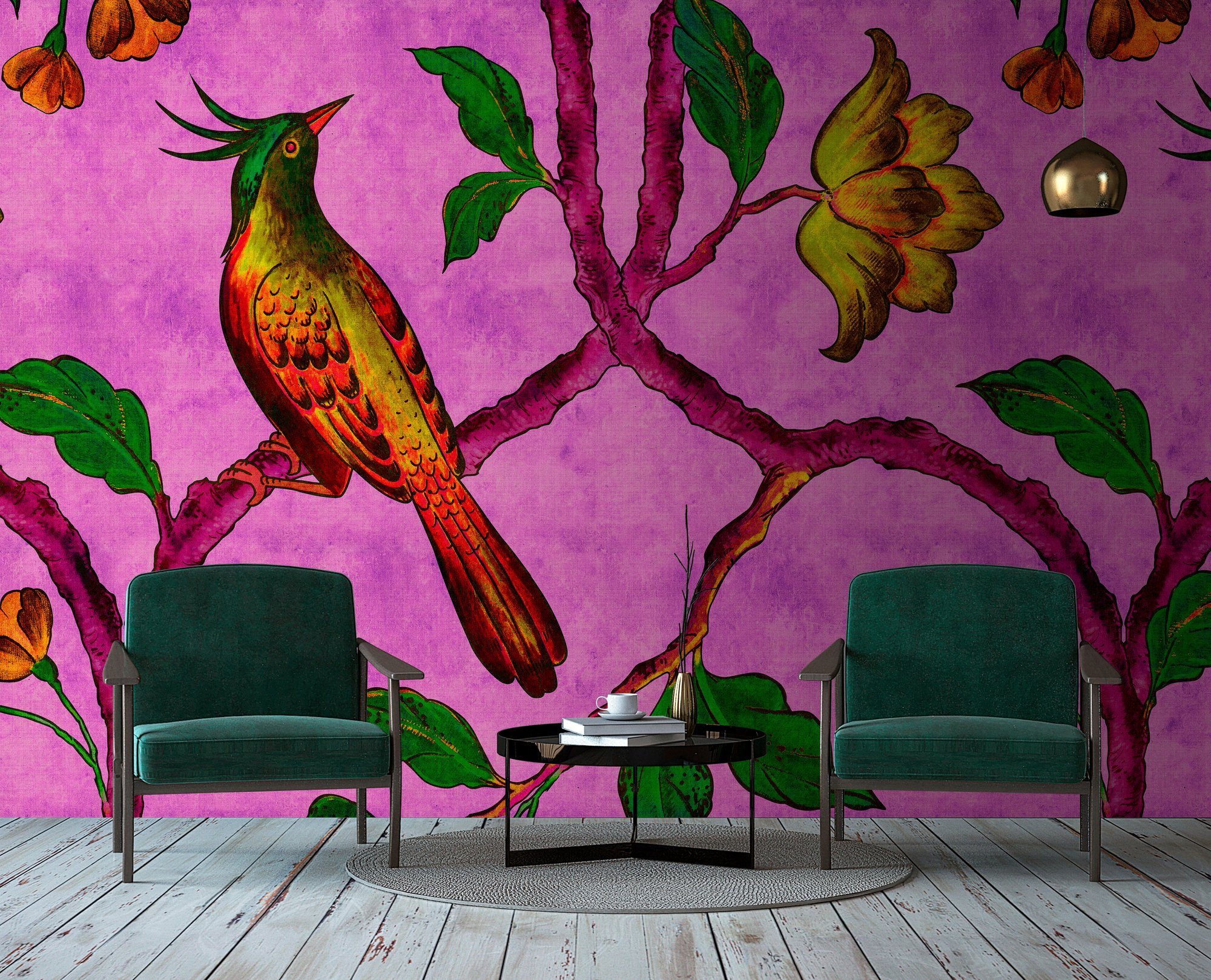 Bird by living Paradise walls St), (4 Vlies, Schräge Patel Wand, Fototapete Of glatt, 2, Walls