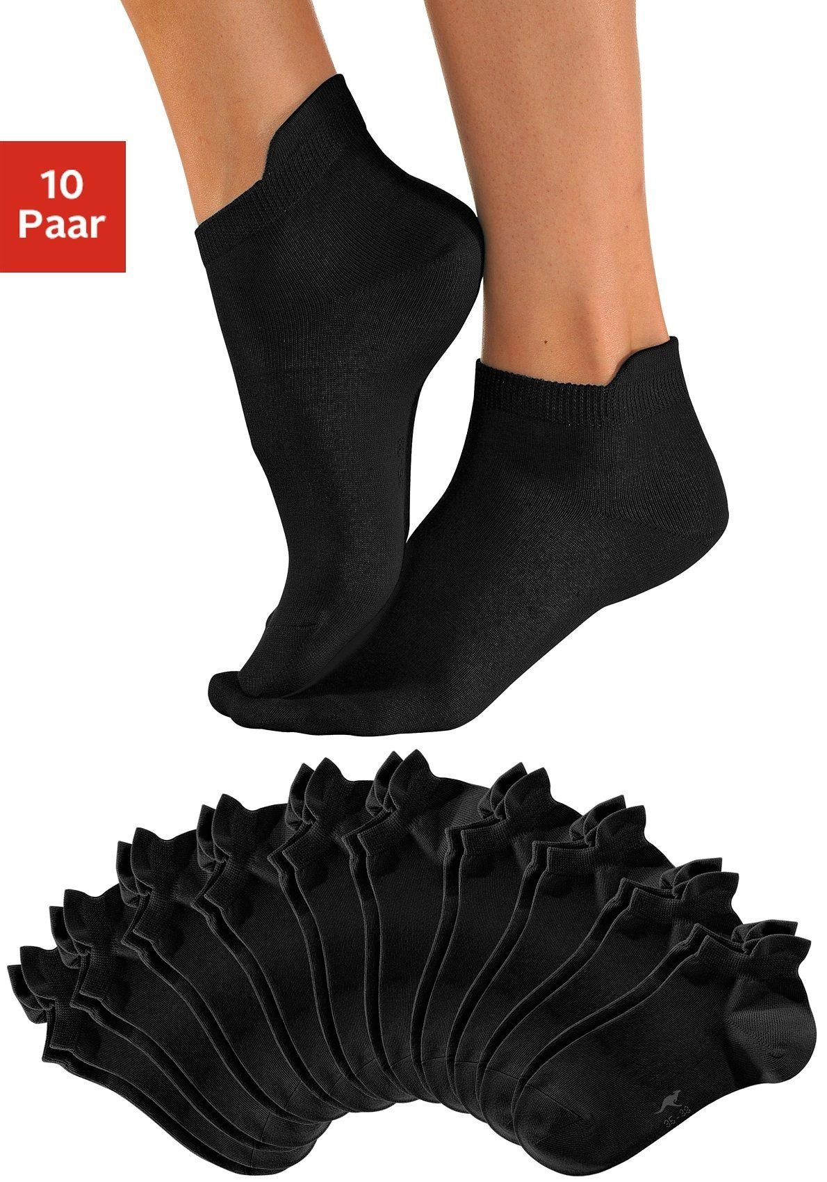 KangaROOS Sneakersocken (Set, 10-Paar) mit erhöhtem Bündchen