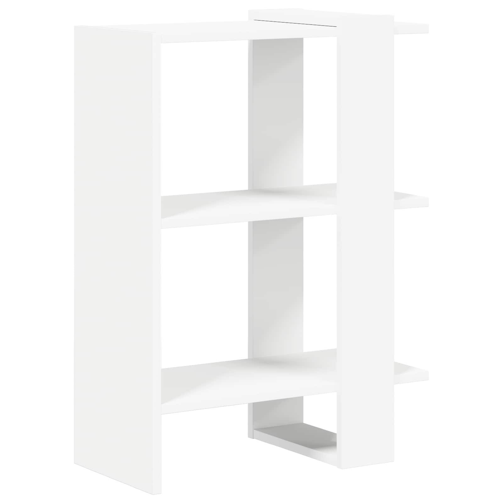 vidaXL Bücherregal Bücherregal 2 Ebenen 52 x 25 x 71,5 cm Holzwerkstoff Weiß, 1-tlg.