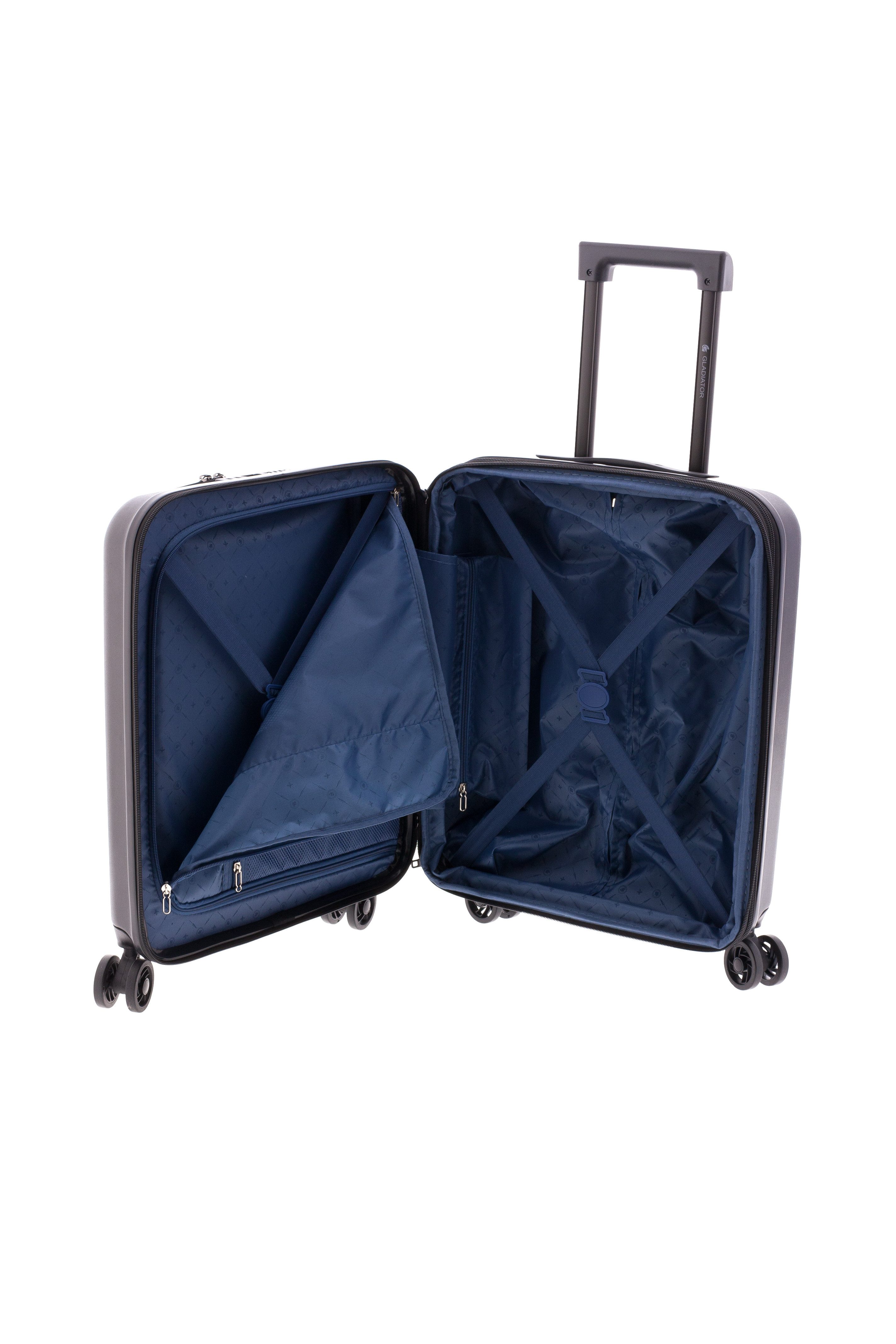 GLADIATOR Handgepäck-Trolley 55 cm, 4 Rollen, TSA, Dehnfalte, schwarz, blau od. rot