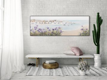 KUNSTLOFT Gemälde Mediterraner Traum 150x50 cm, Leinwandbild 100% HANDGEMALT Wandbild Wohnzimmer