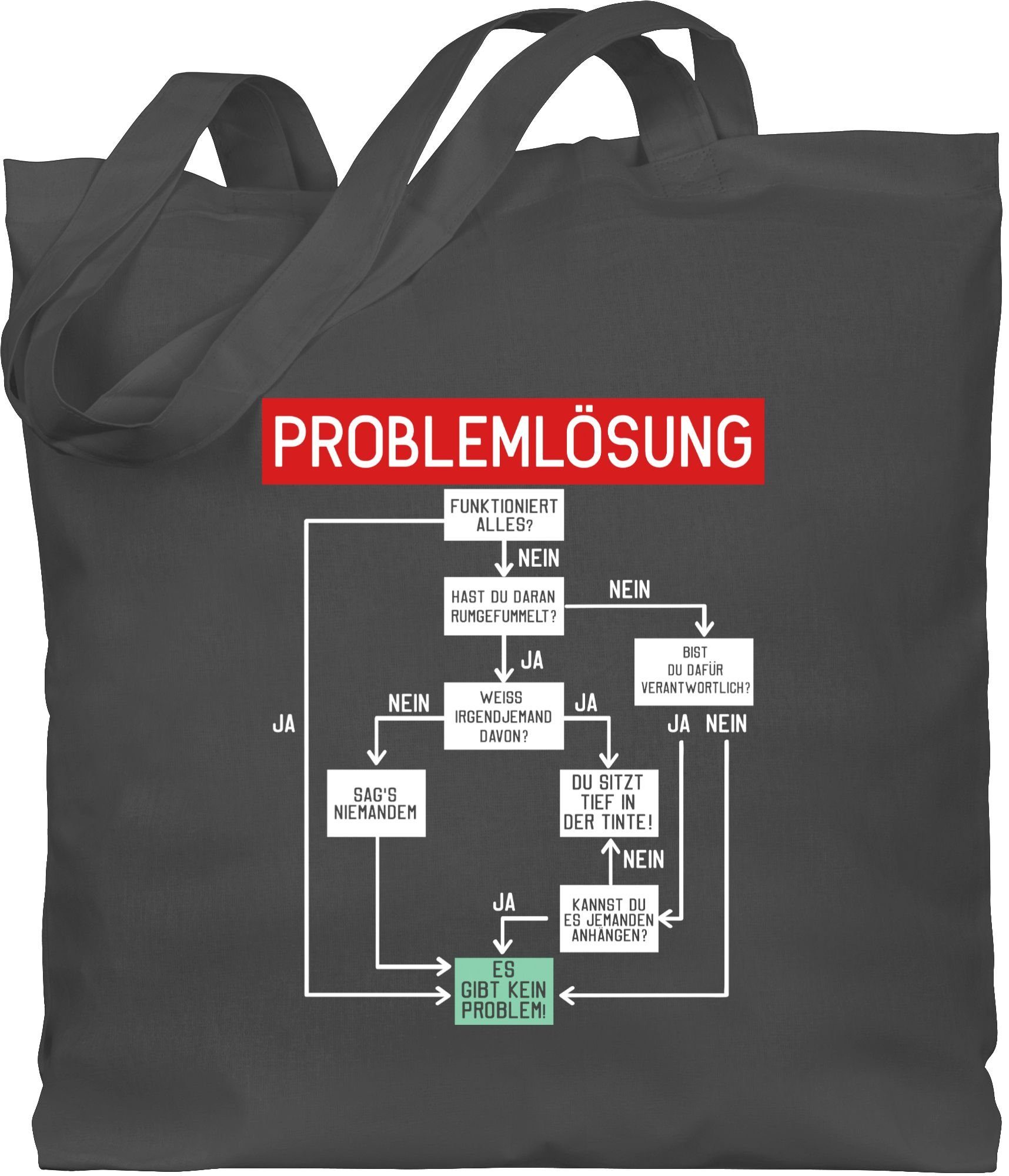 Shirtracer Umhängetasche »Problemlösung weiß Sprüche Statement mit