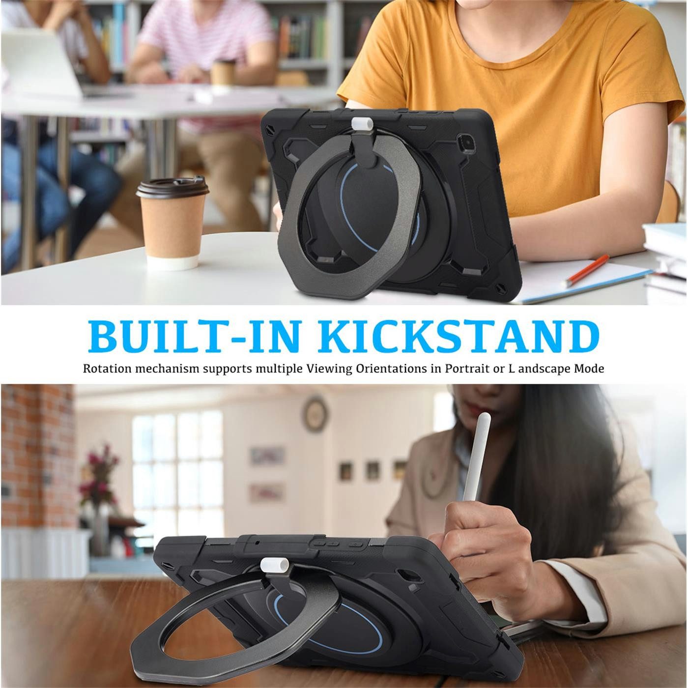 CoolGadget Tablet-Hülle Umhänge Tablet Tasche für Samsung Galaxy Tab S7 Plus 31,4 cm (12,4 Zoll), inkl. Glas Schutzfolie Schutz Hülle Cover Panzer Case