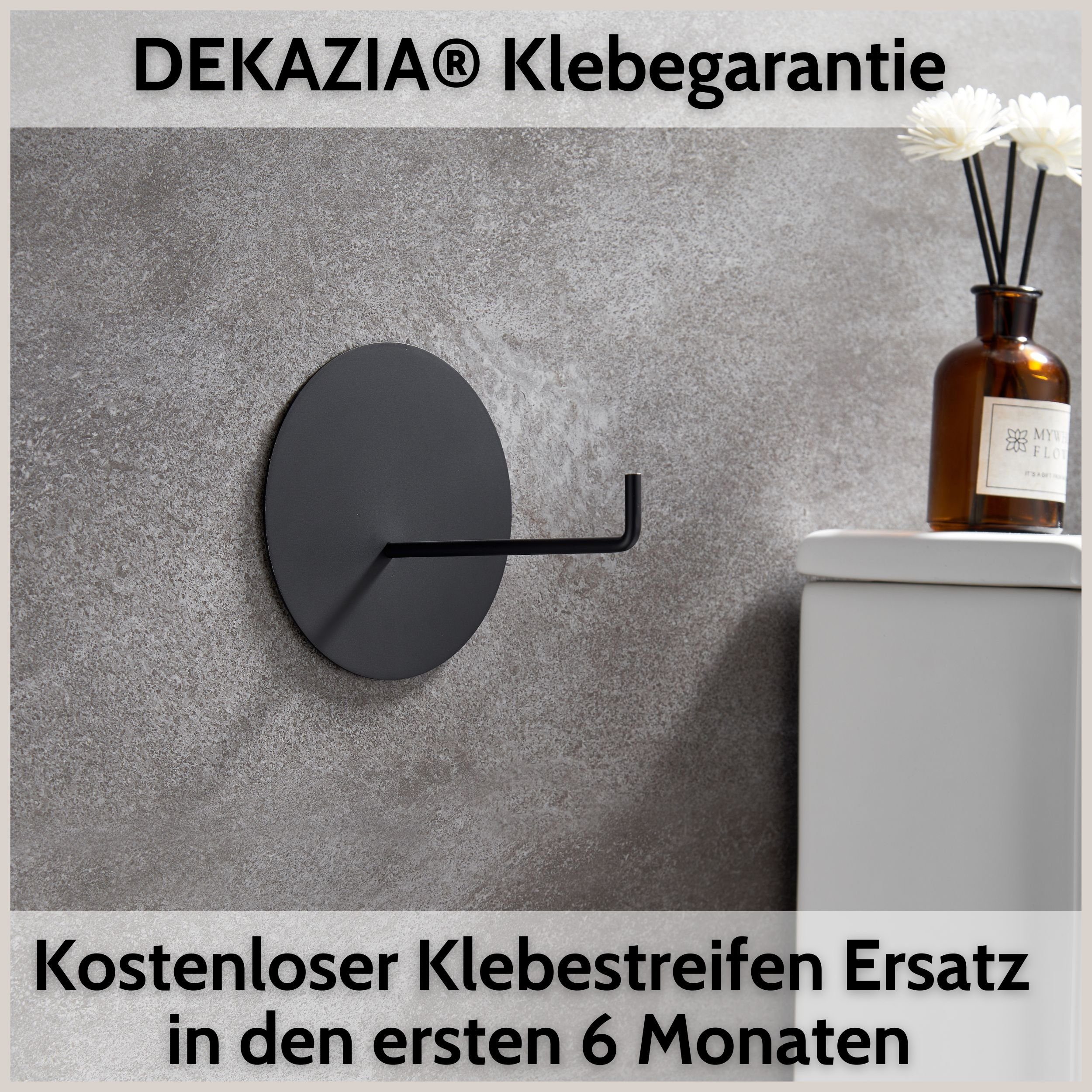 schwarz-matt Besonderes Edelstahl, Rostfreier selbstklebend, Bohren, ohne Toilettenpapierhalter, Design DEKAZIA