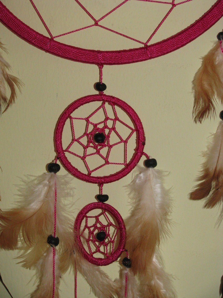 SIMANDRA Hängedekoration Traumfänger (16 cm), L: 40 cm