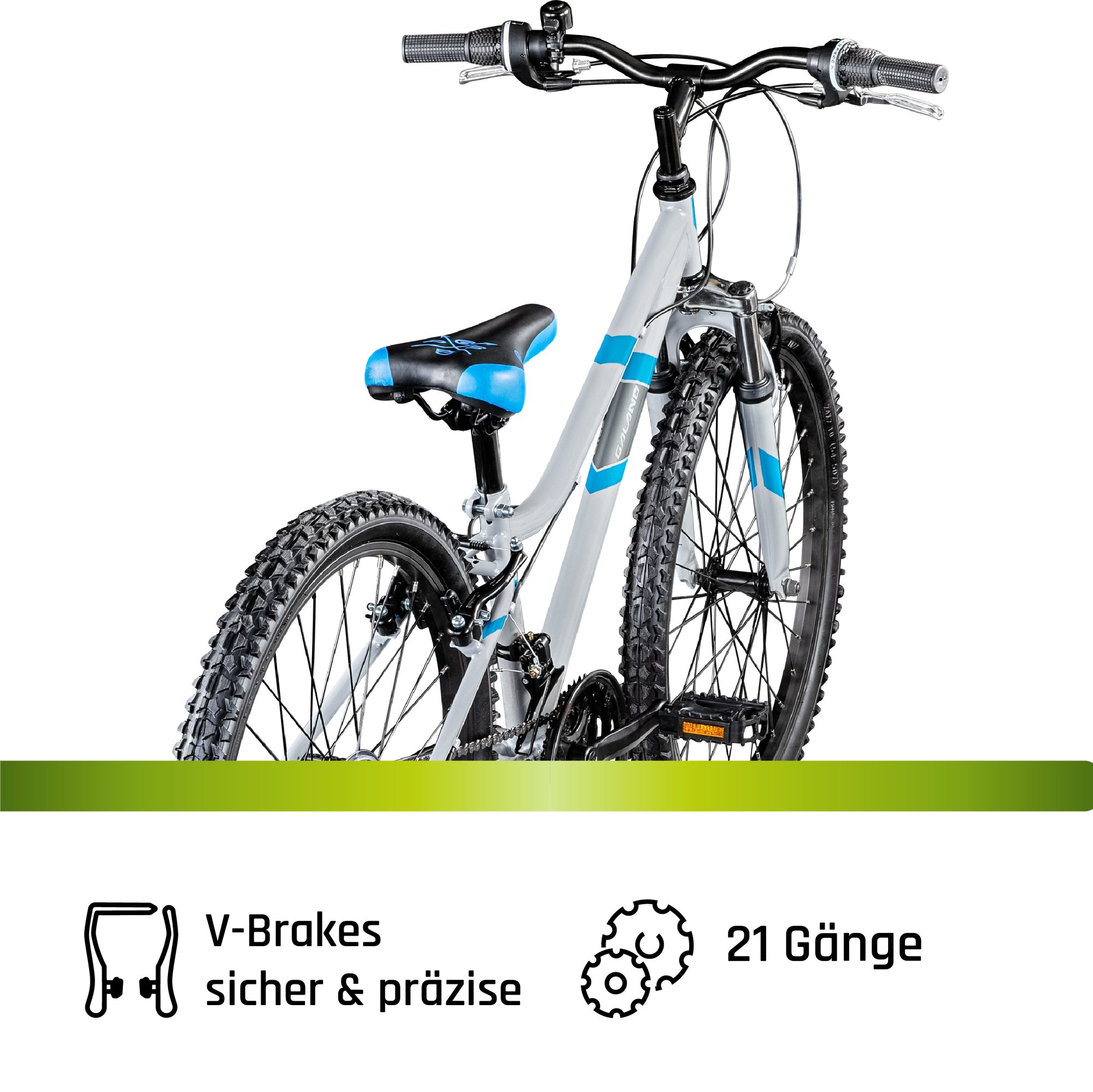 Galano Mountainbike GA20, 21 Gang Saiguan, Kettenschaltung, Jugendfahrrad 24 Zoll Mountainbike 130-145cm 21 Gänge Kinder – Bild 4 von 5