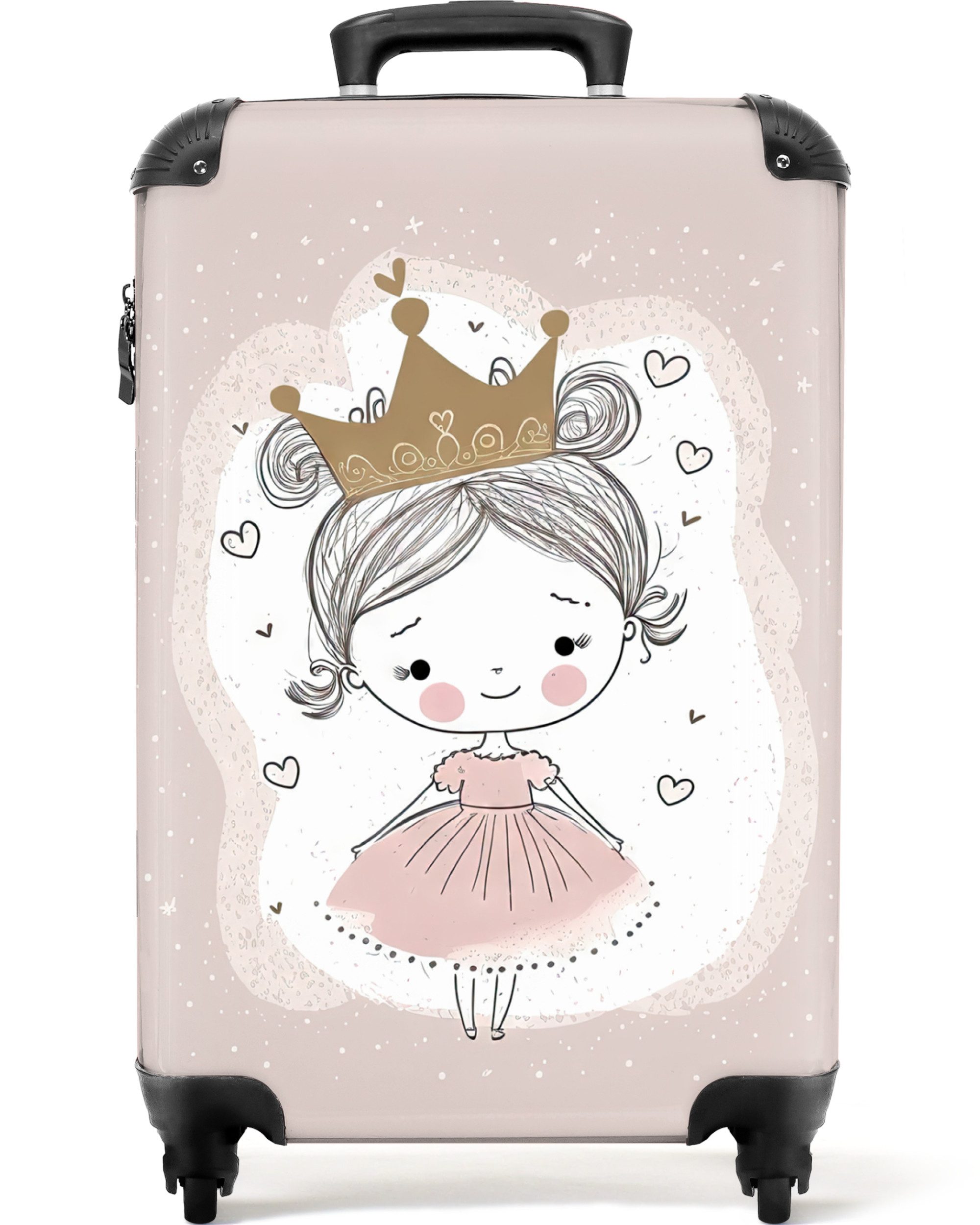 NoBoringSuitcases.com© Kinderkoffer Prinzessin - Kleid - Kinder - Mädchen 55x35x20cm, 4 Rollen, Handgepäck-Koffer, Kinderkoffer, Reisekoffer Mädchen