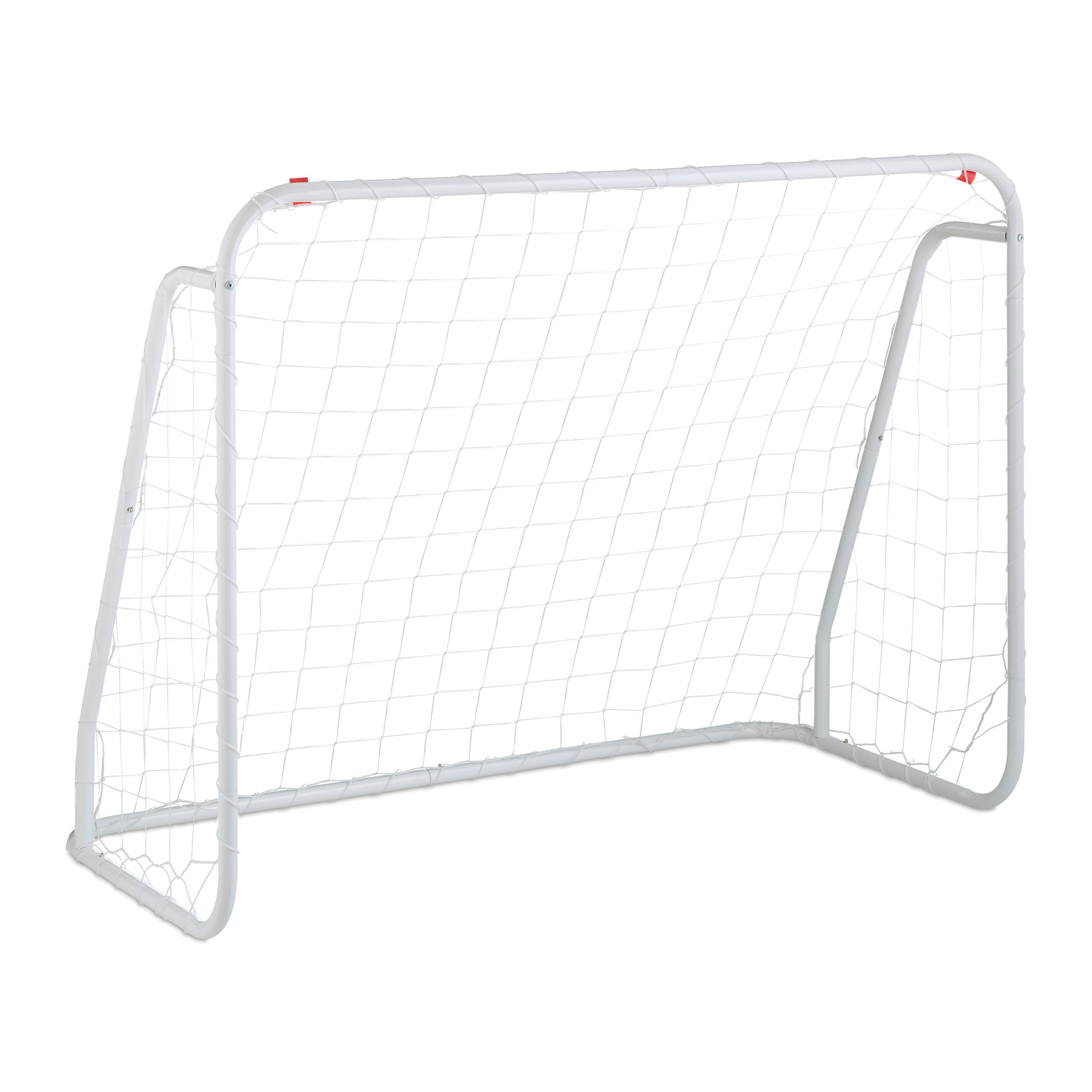 Fußballtor Weißes Fußballtor mit Stahlrahmen