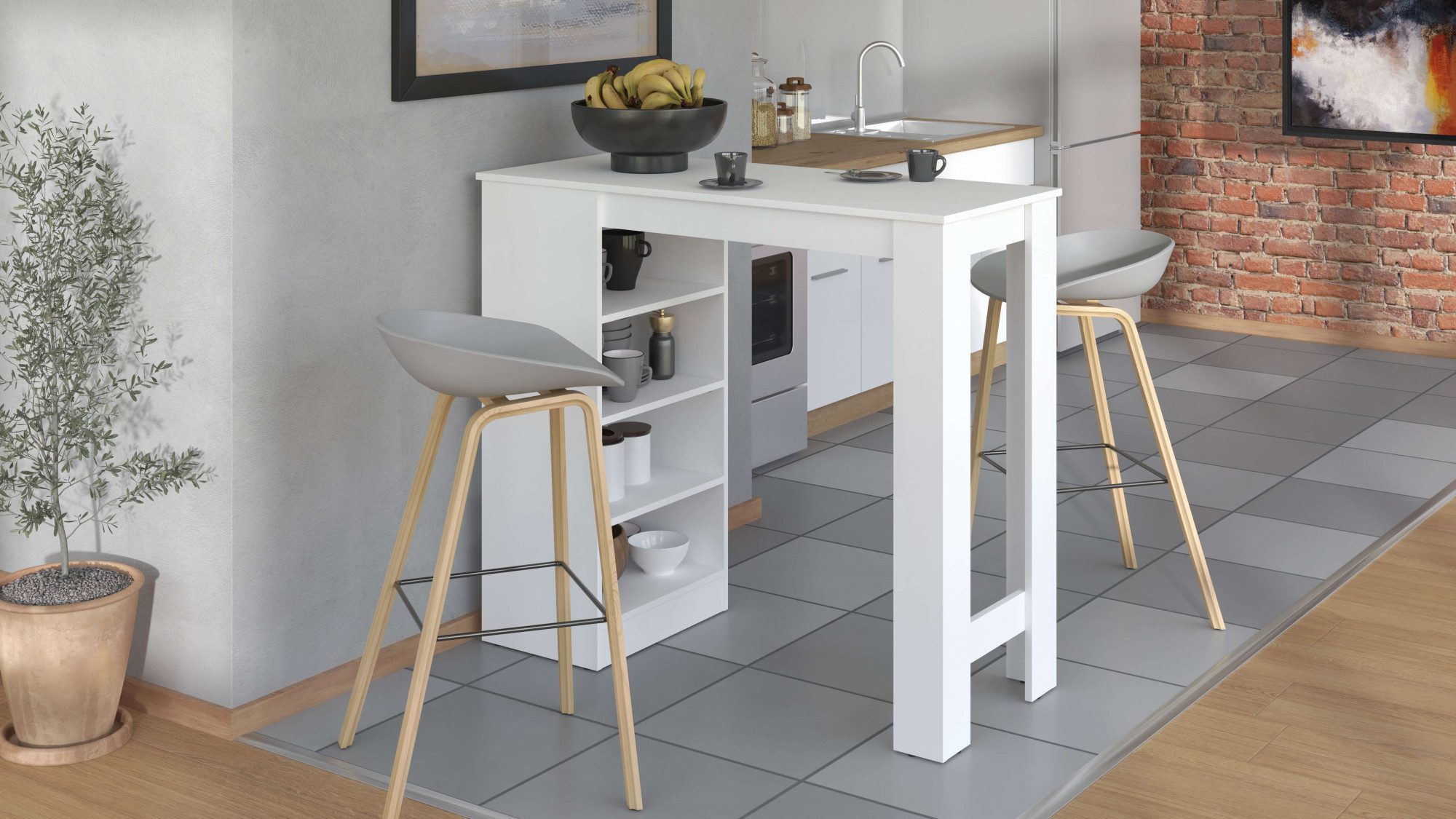 Home affaire Bartisch Valence, 120x50x150 cm, Küchentisch, Bartresen, Steht günstig online kaufen