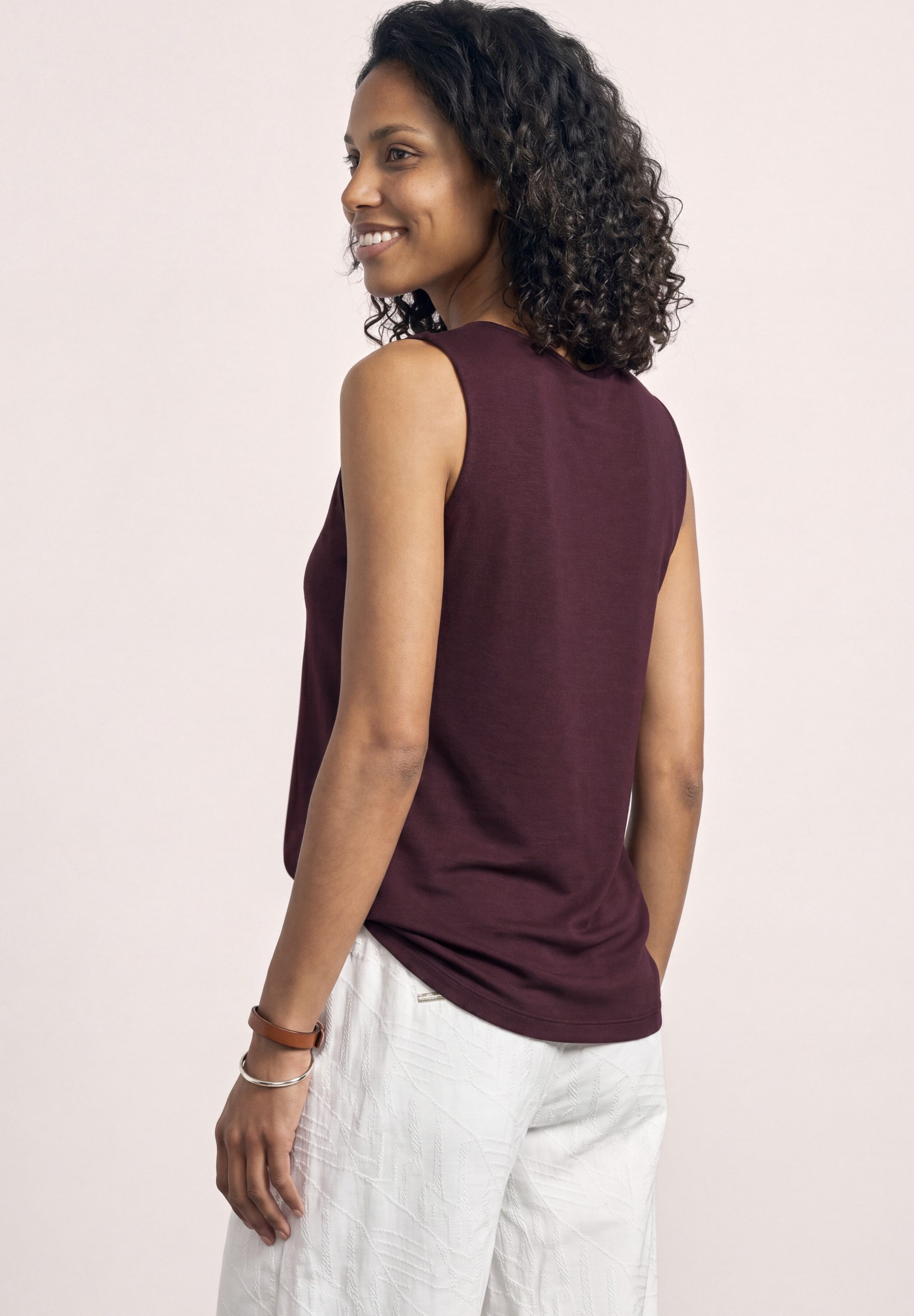 STREET ONE Tanktop Style Gania Sommertop mit Herzausschnitt