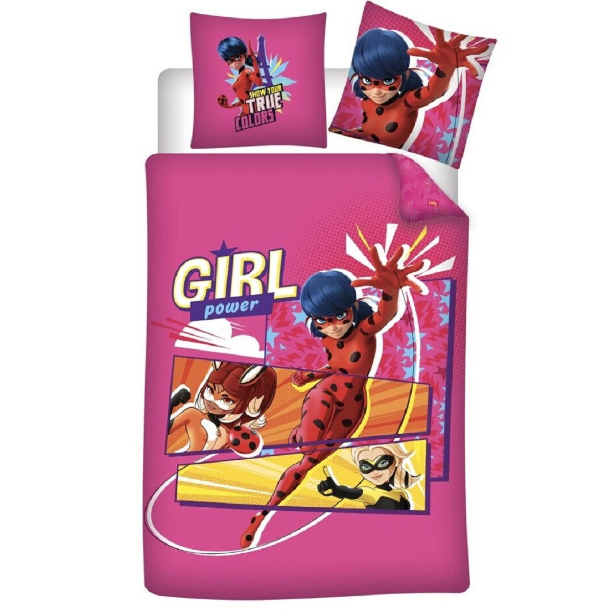 Miraculous - Ladybug Bettwäsche Bettwäsche-Set 140x200 cm – Bettbezug und Kissenbezug aus Microfaser