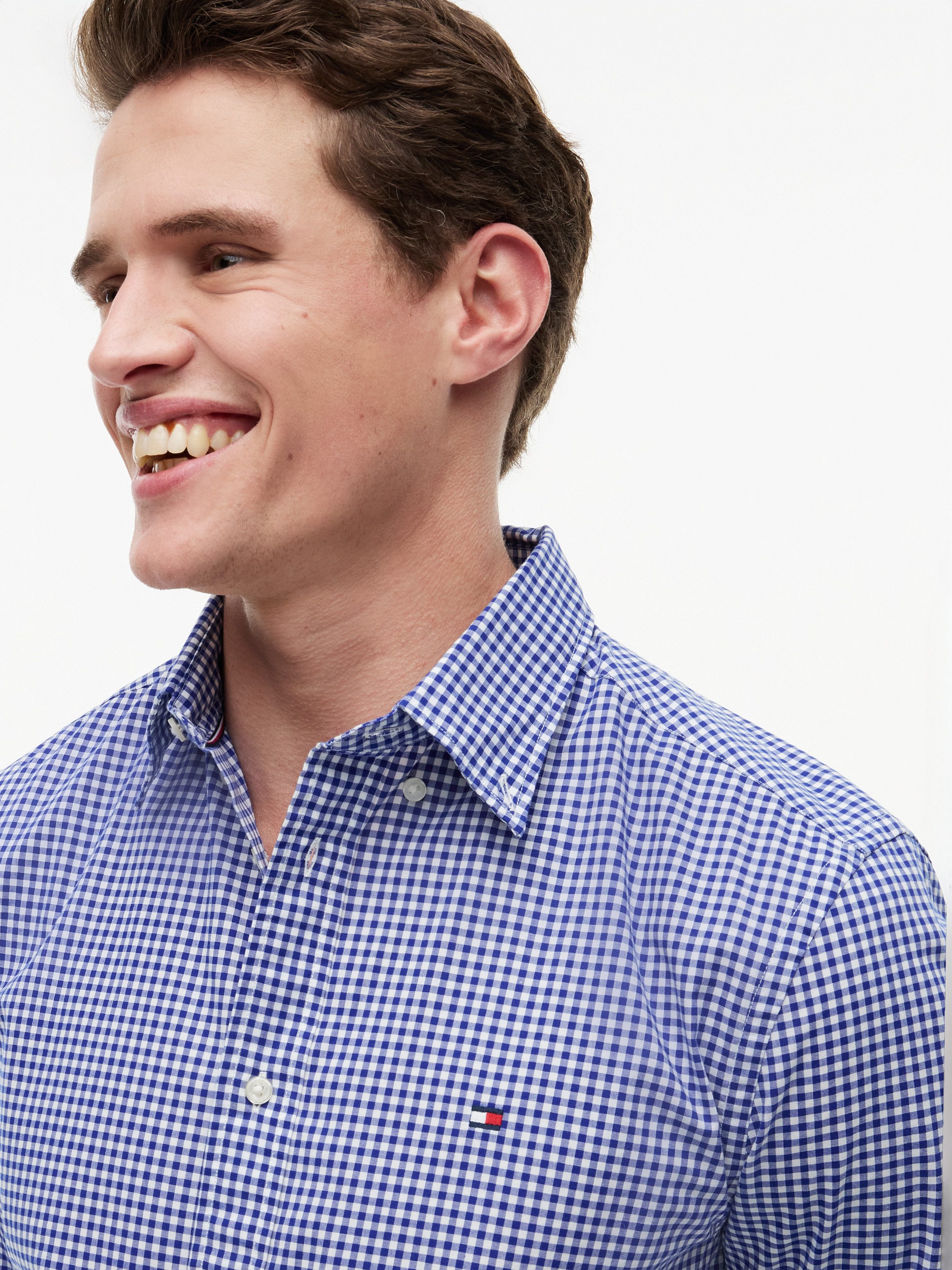 Tommy Hilfiger Langarmhemd FLEX POPLIN GINGHAM SHIRT Regular Fit Flex Cotton Gingham