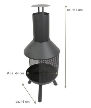 Bubble-Store Feuerkorb Terrassenofen für draussen, (Funkenschutz, mit Schürhaken für Kaminholz), Feuerkorb für den Garten