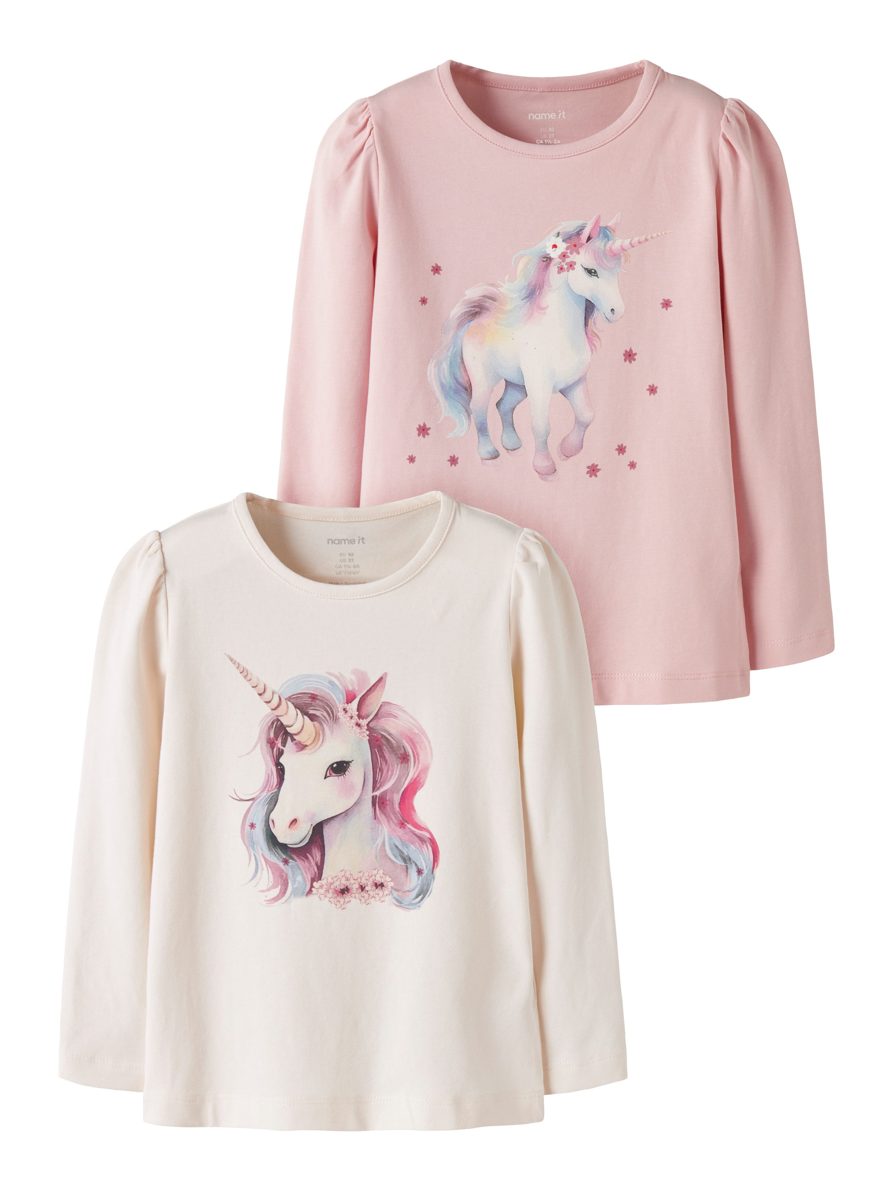 Name It Langarmshirt NMFKIMIA LS TOP BOX 2P (Packung, 2-tlg) Baumwollmischung, regular fit
