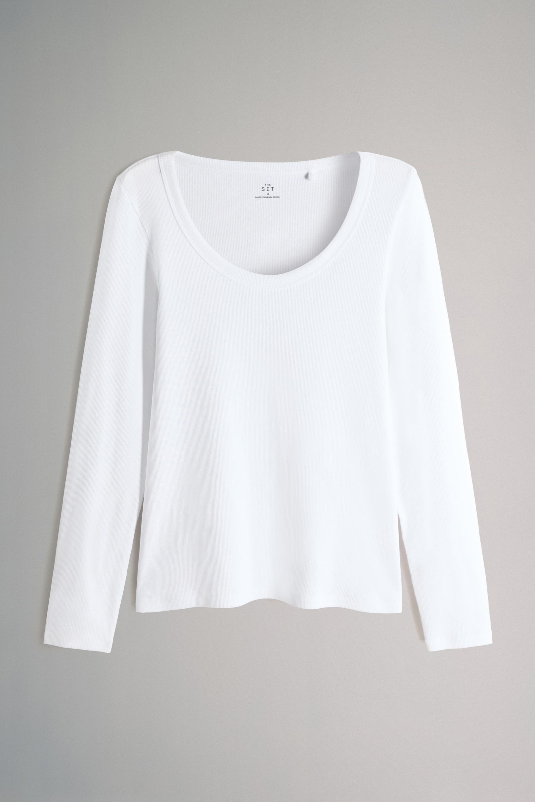 The Set Langarmshirt The Set gerippte Shirts mit U-Ausschnitt, 4er-Pack (4-tlg)