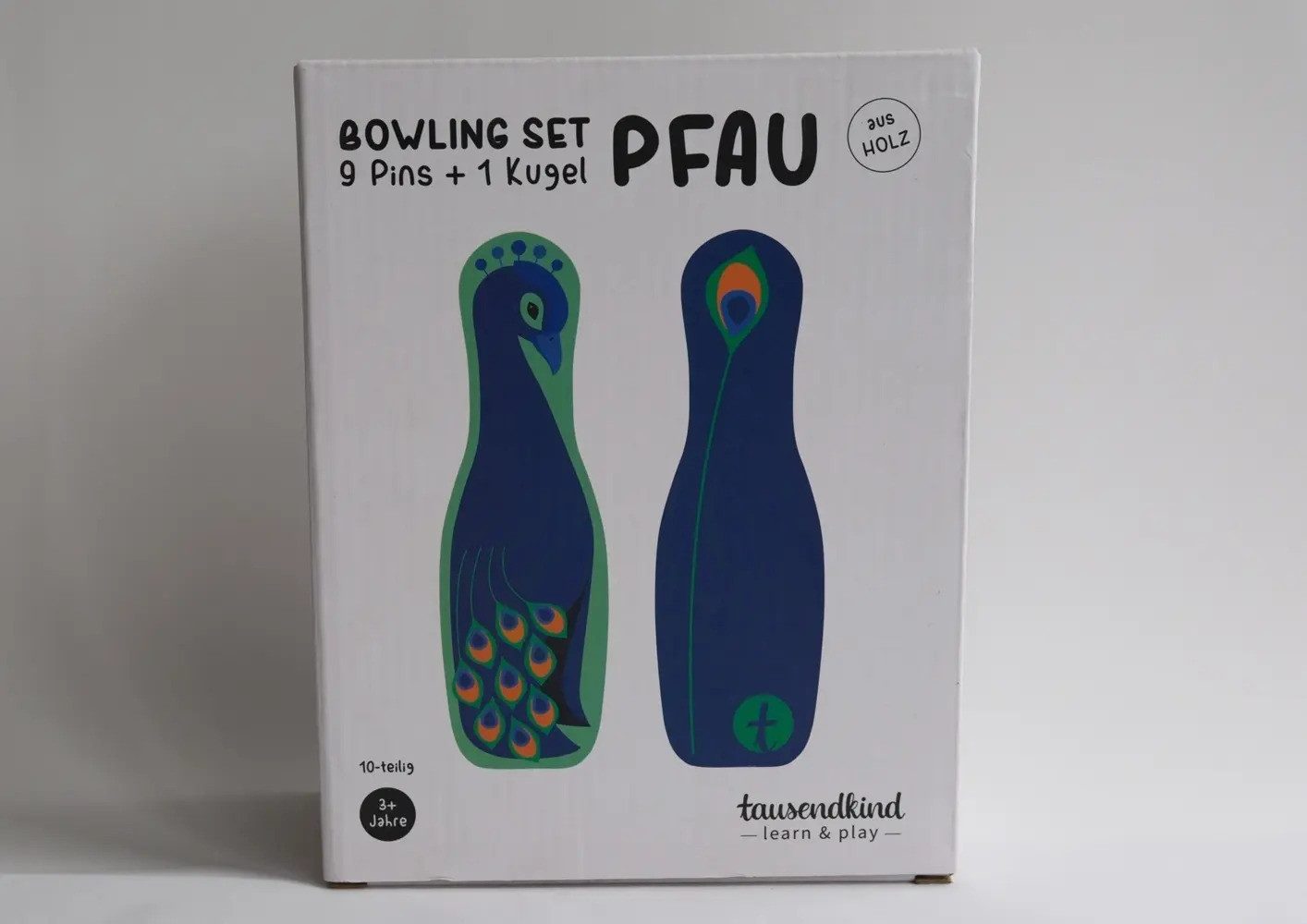 Spiel Bowling-Set PFAU aus Holz