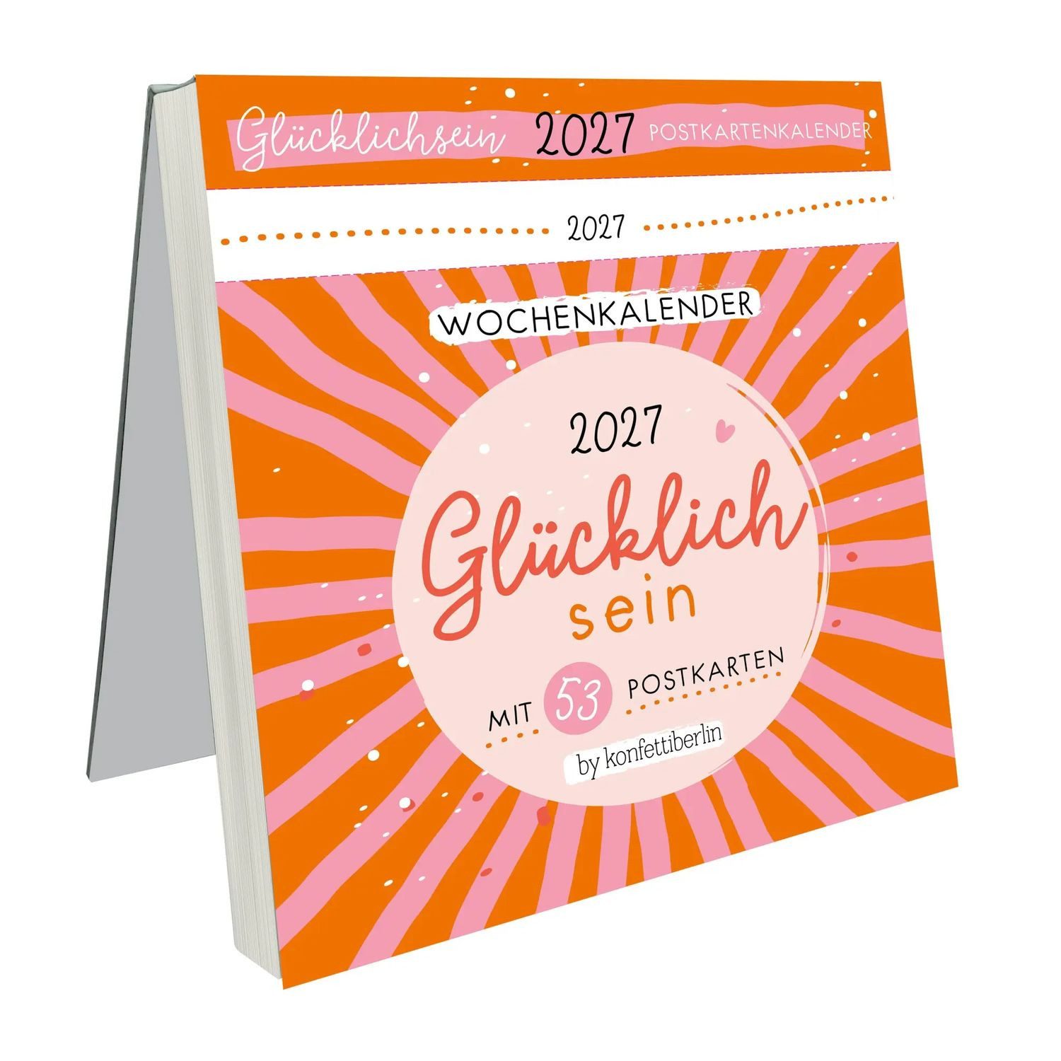 Lingen Tischkalender Postkartenkalender Glücklichsein 2027 by konfettiberlin
