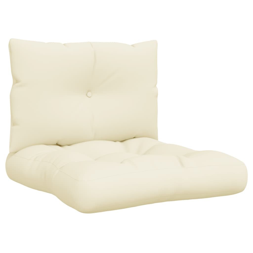 vidaXL Sitzauflage Palettenkissen 2-tlg. Creme Stoff, günstig online kaufen