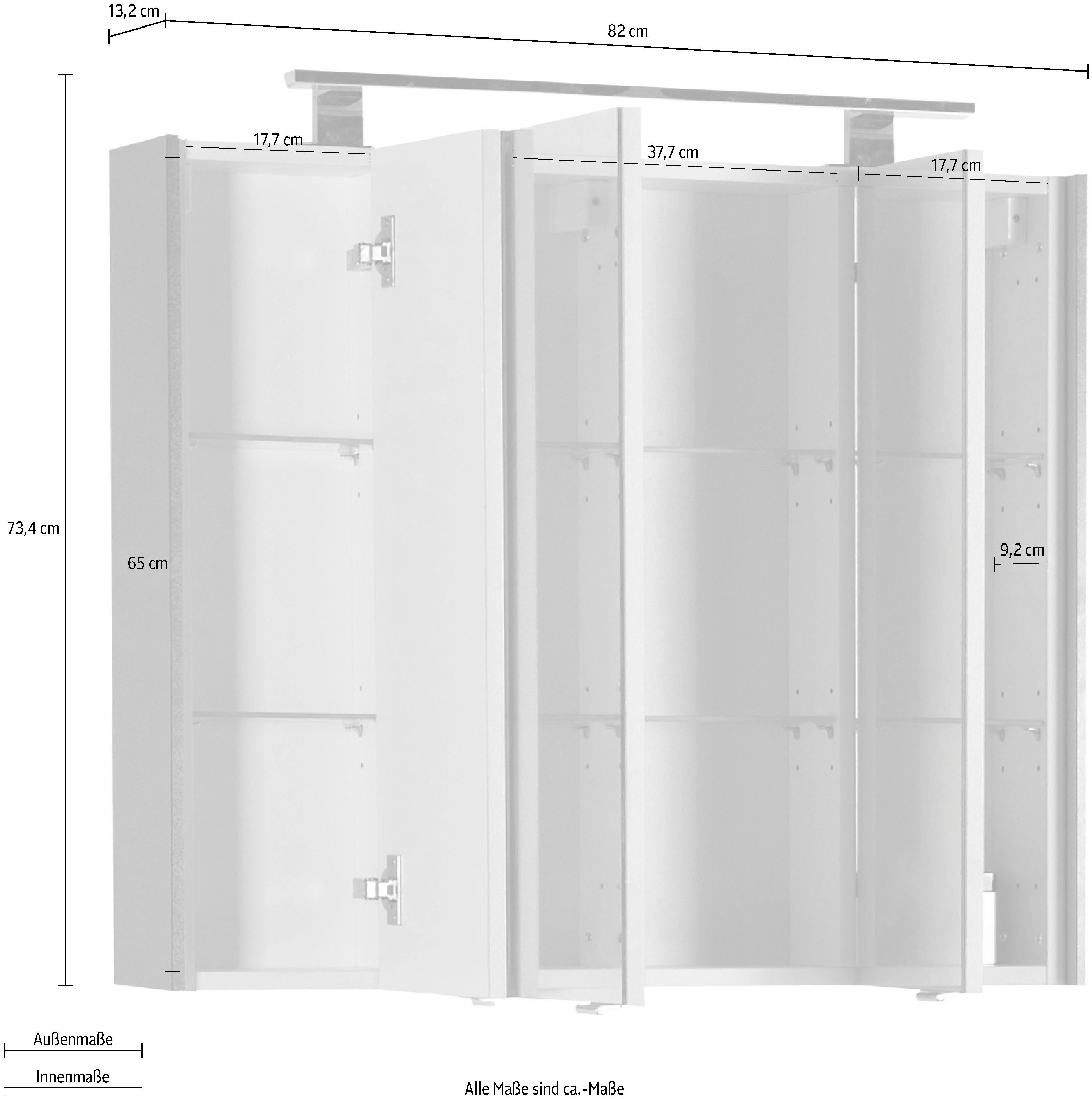 MARLIN Spiegelschrank matt anthrazit 82 | 3400 cm anthrazit Breite