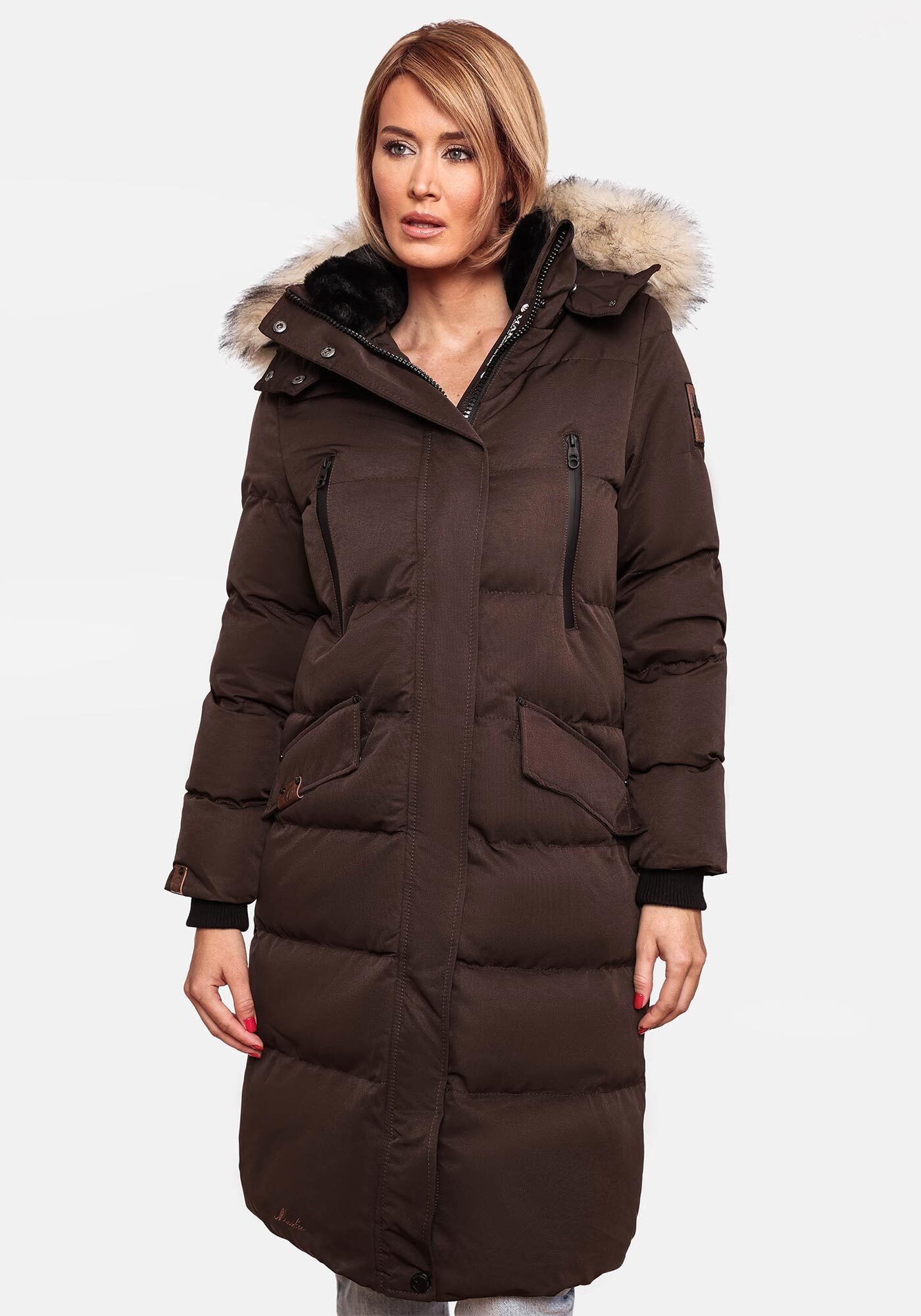 Marikoo Parka Schneesternchen langer Parka mit abnehmbarer Kapuze
