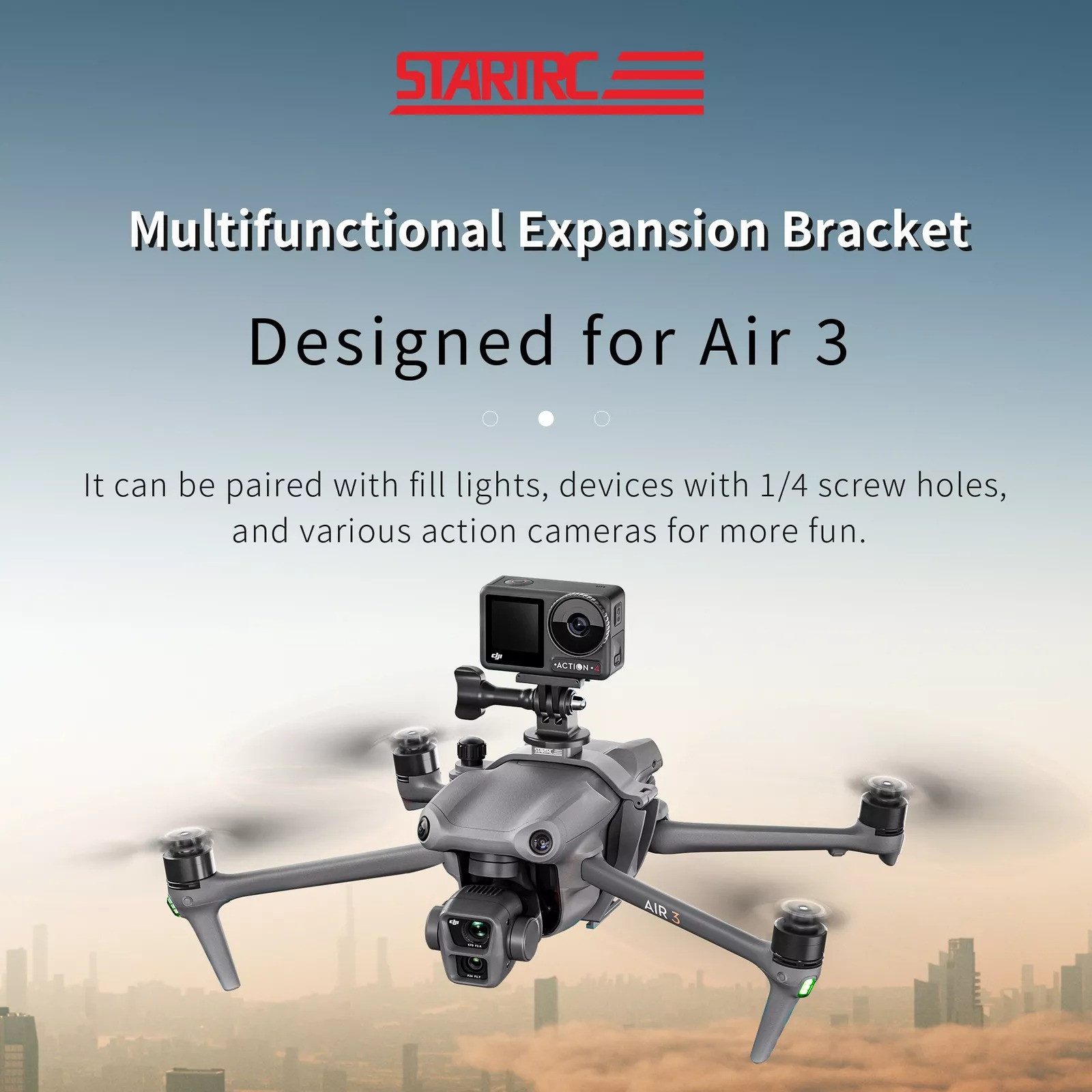 STARTRC Multifunktionale Erweiterungshalterung für DJI Air 3S 3 Action 5 Pro Zubehör Drohne