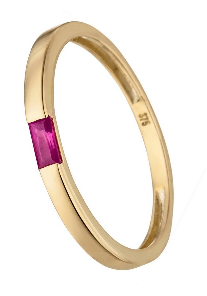 JOBO Goldring Rubin-Ring, 375 Gold gelb|... JOBO Goldring Rubin-Ring, 375 Gold gelb|...