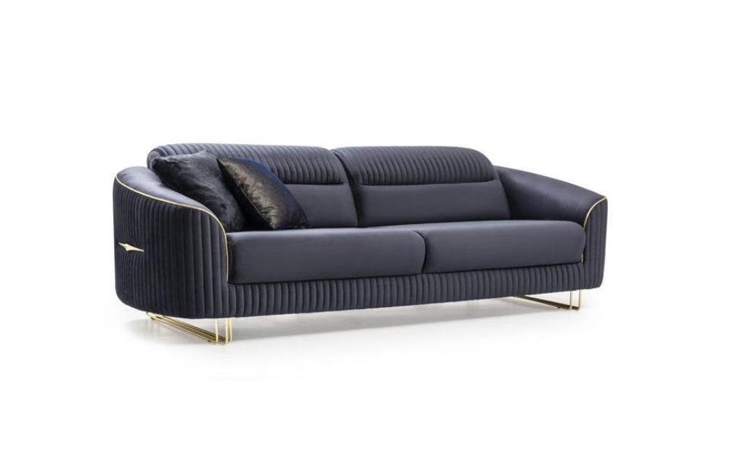 JVmoebel 3-Sitzer 3 1 Europa Polstersofa Made Blau Modern Neu, Sitzer Sofa Teile, Sitz Couch Textil Design in
