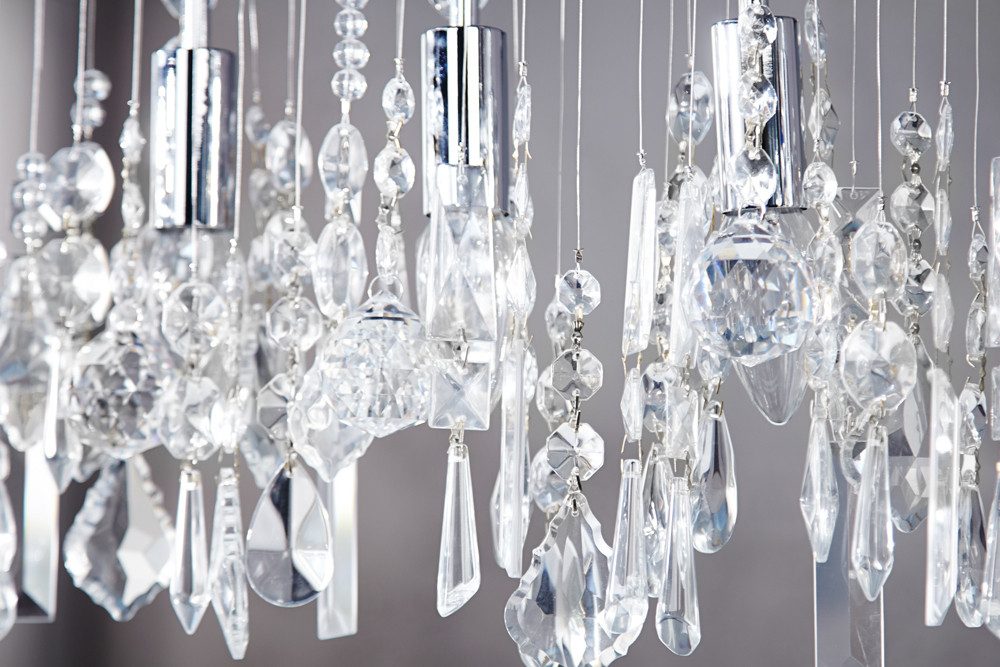 riess-ambiente Hängeleuchte DIAMONDS XL 120cm silber / transparent, ohne Leuchtmittel, Wohnzimmer · Metall · Barock Design · Schlafzimmer – Bild 5 von 5