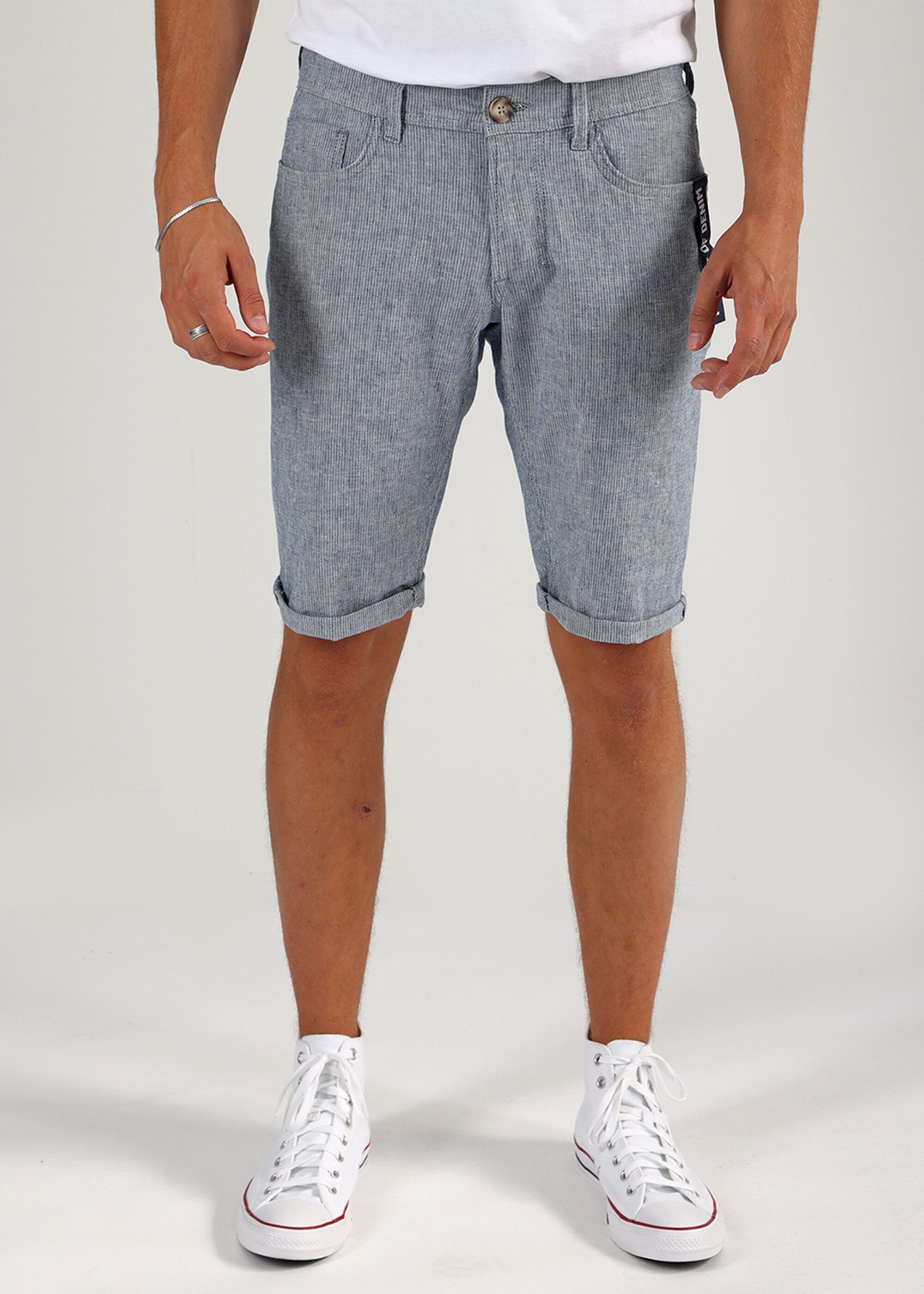 Miracle of Denim Shorts Thomas Shorts im 5 Pocket Style Navy Stripe