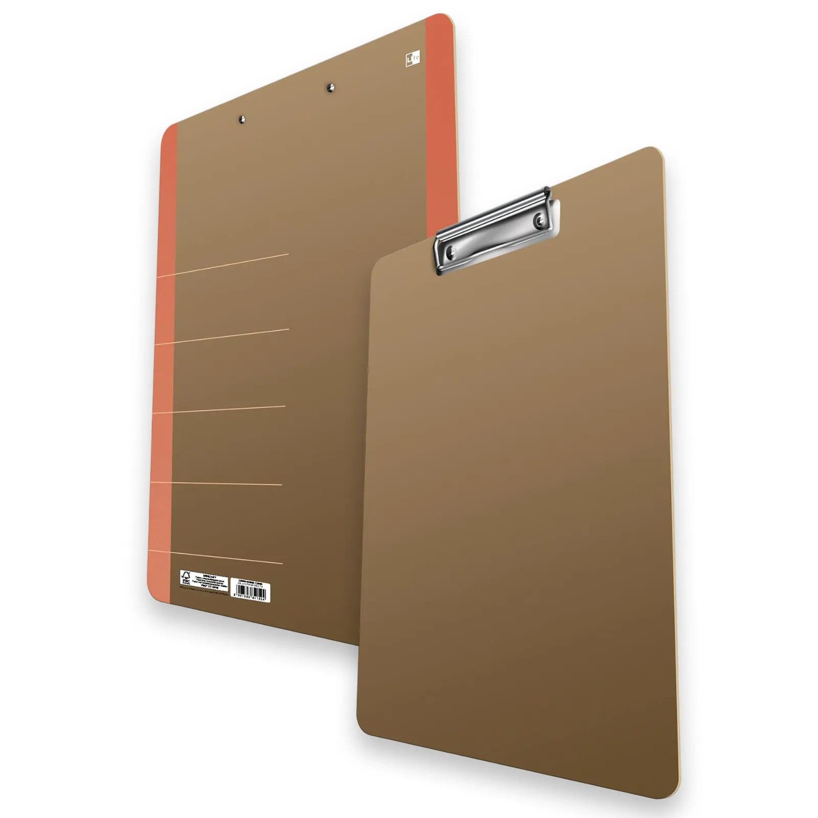 Klemmtafel Klemmbrett A4 NEON ORANGE Donau Life aus stabilem Karton
