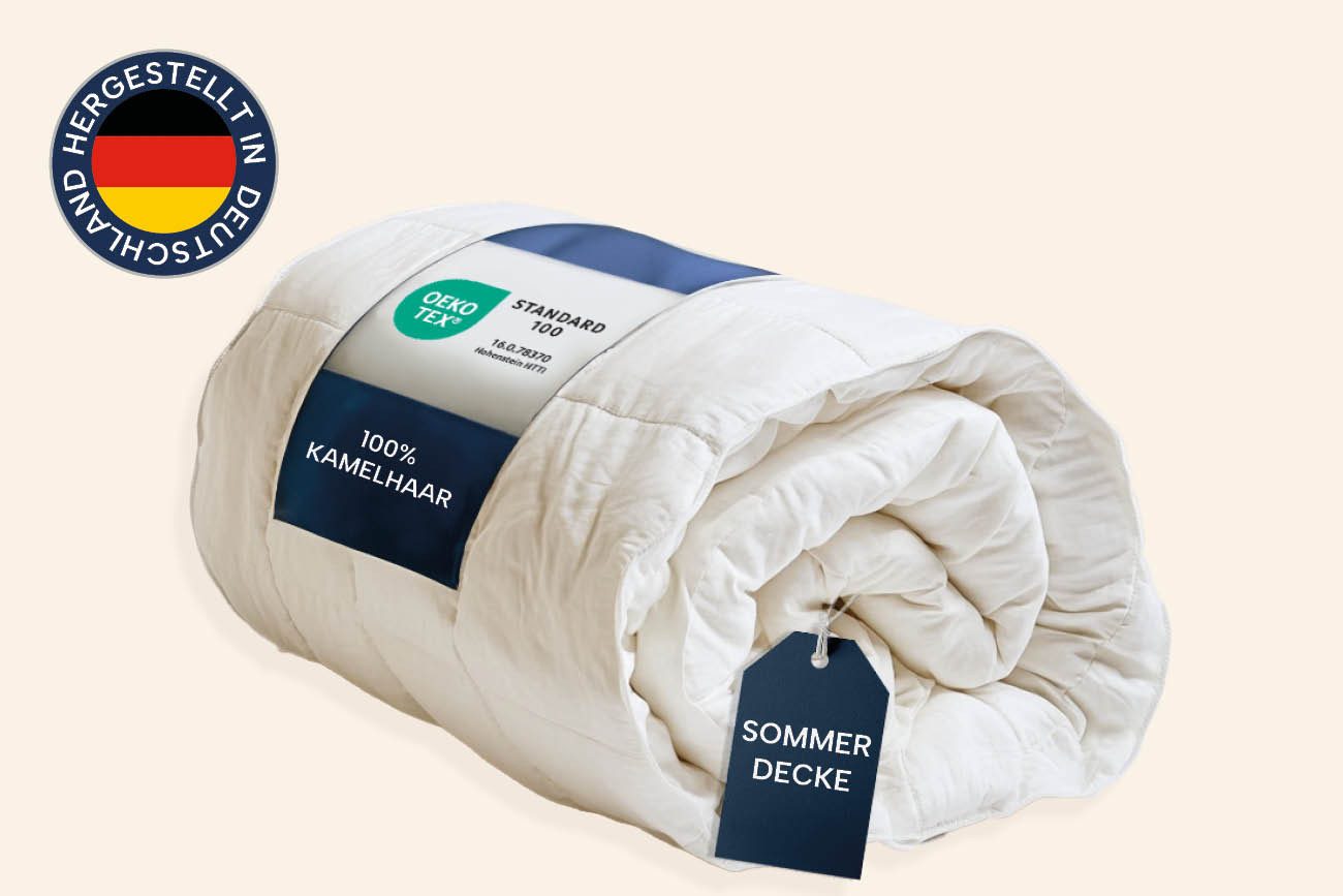 casimum Naturhaarbettdecke LUXUS Kamelhaardecke 135x200, 155x220, 200x200 & weitere Größen, Füllung: 100% Kamelflaumhaar, Bezug: 100% Baumwolle, Bettdecke 135x200, 155x220 cm für Sommer, Winter, 4 Jahreszeiten