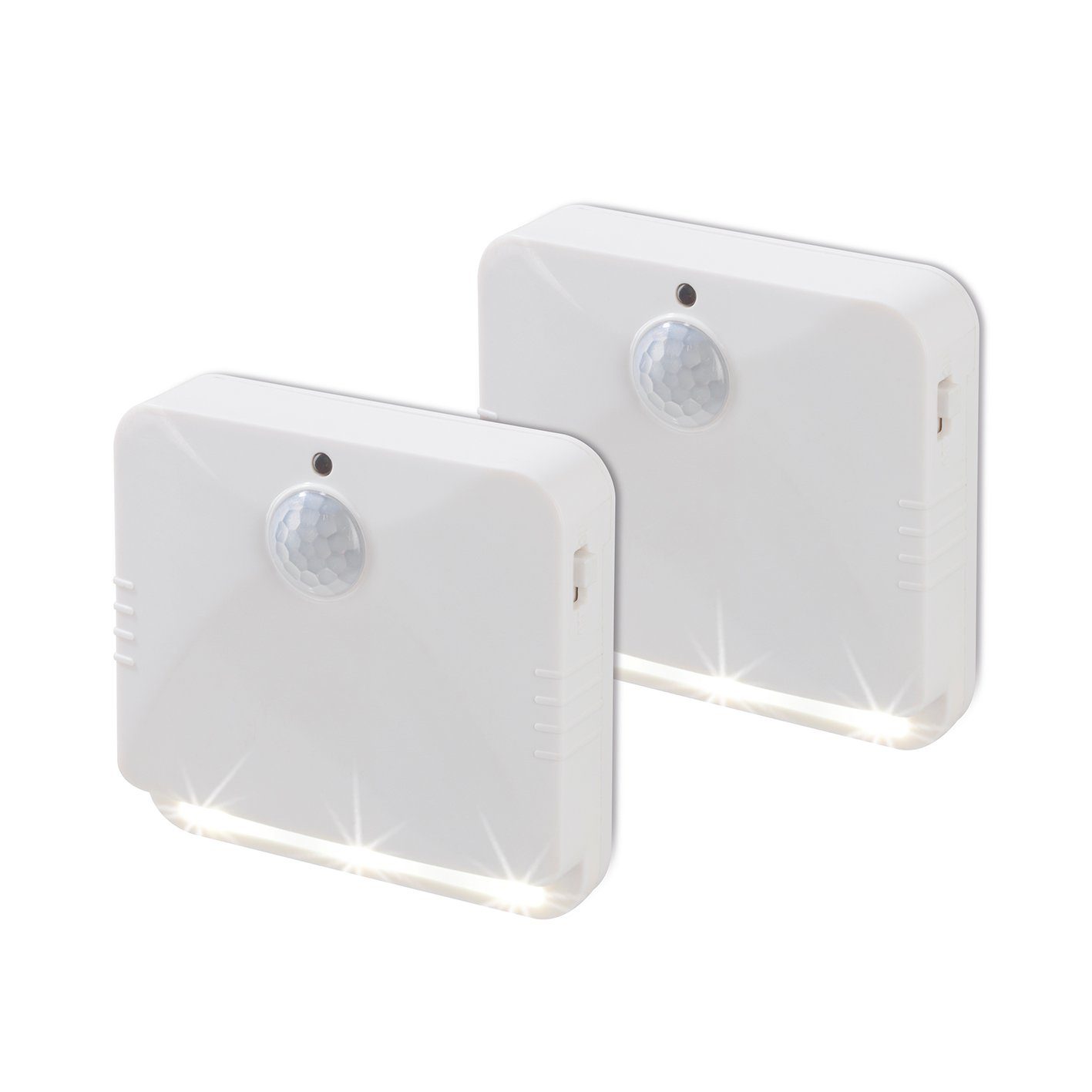 EASYmaxx Bewegungsmelder innen & außen, automatisch & 120° Winkel, LED Sensorenlicht 2er-Set
