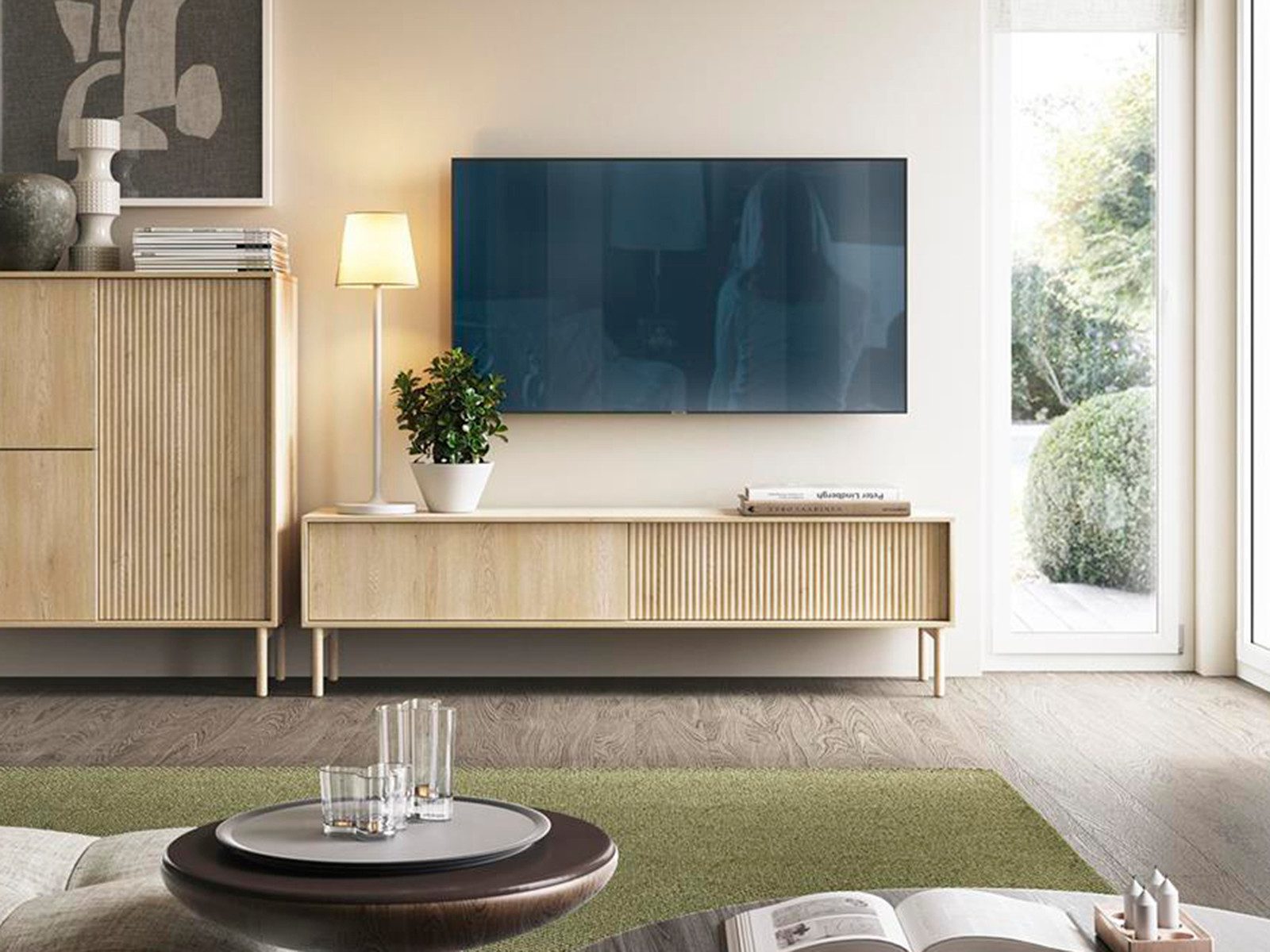 TV-Schrank 153 cm breit, TV-Tisch, Elegant und modern design