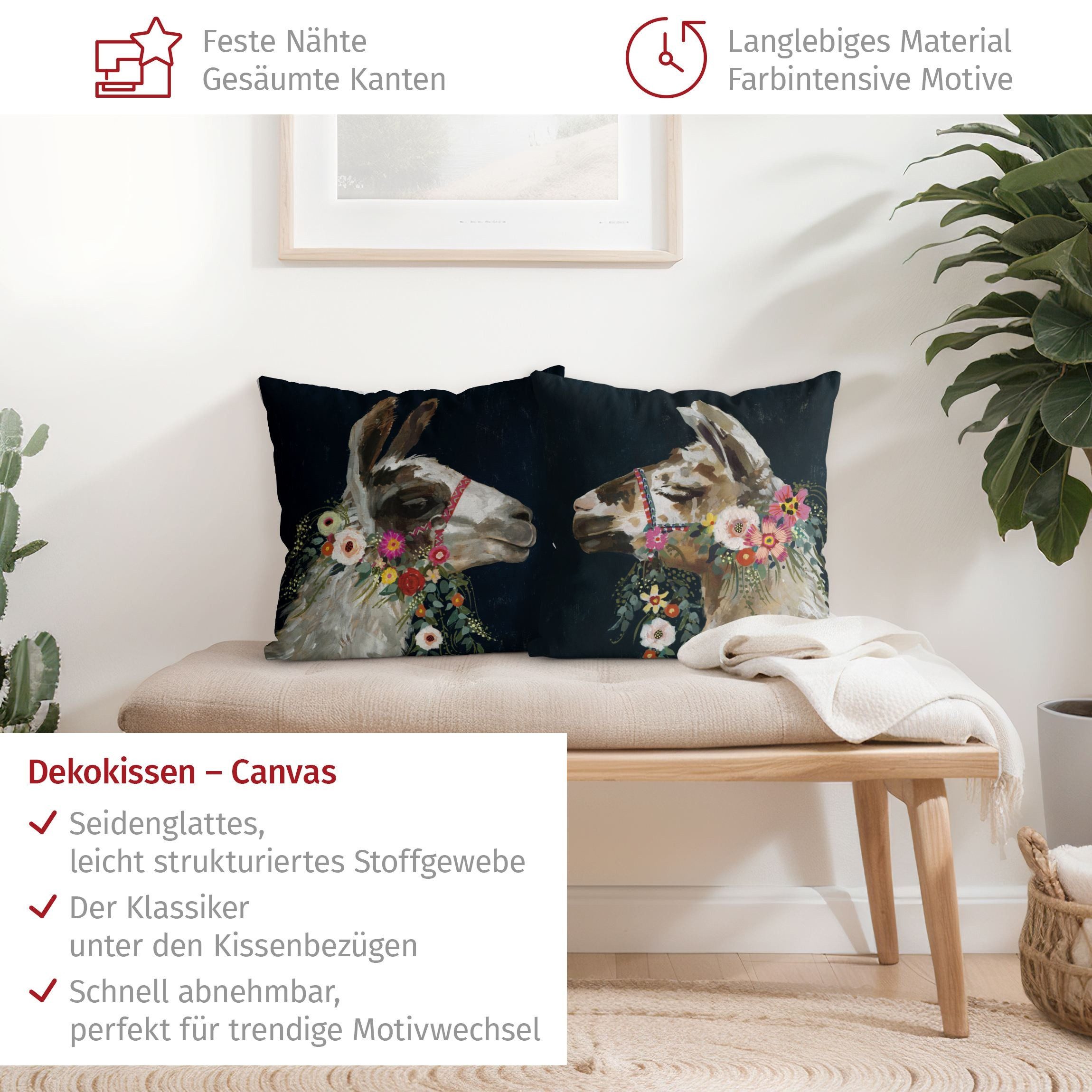 Bilderdepot24 Dekokissen 2-teilig drinnen Kissenhülle/ Sofakissen/ Zierkissen Kissenhülle schwa, Bezug Aquarell mit / ohne Füllung Zierkissen Outdoor Sofa Bett