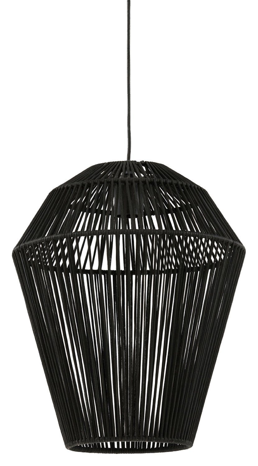 Light & Living Pendelleuchte DEYA, 1-flammig, Schwarz, Metall, Stoffschirm, Hängeleuchte, Hängelampe