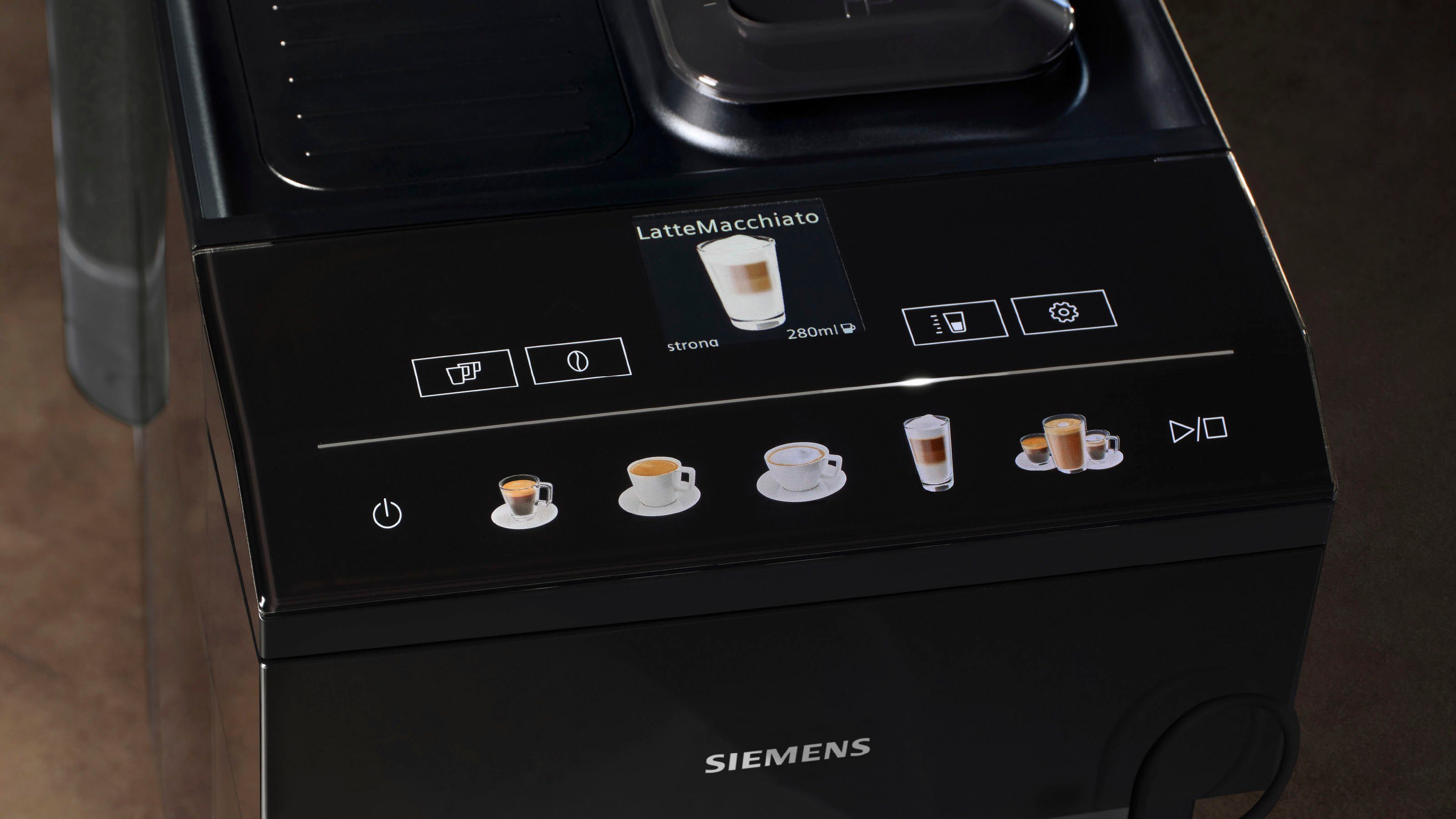 SIEMENS Kaffeevollautomat EQ500 classic TP513D09, viele Kaffeespezialitäten, OneTouch-Funktion, intuitives Farbdisplay, automatische Dampfreinigung, schwarz