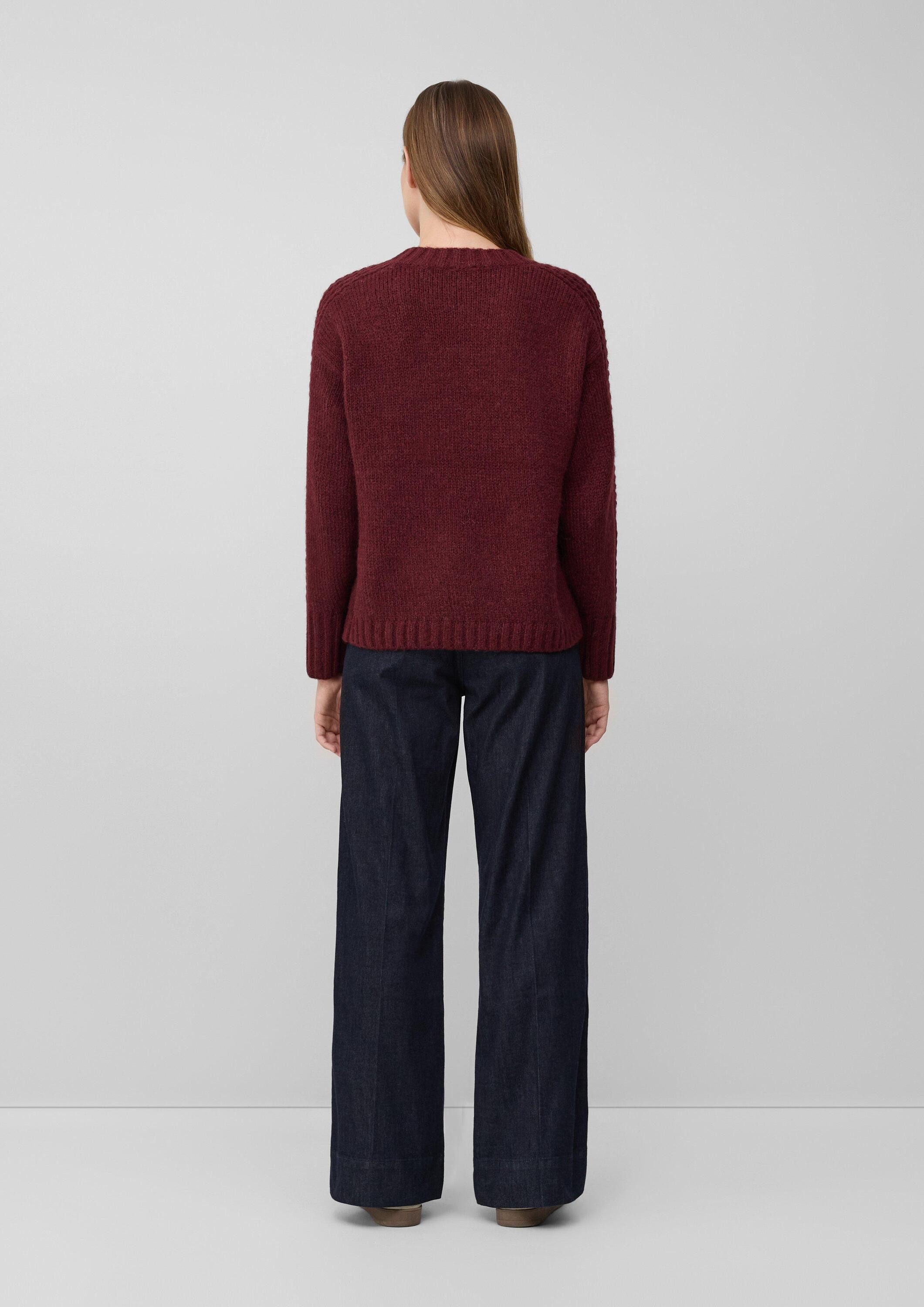 s.Oliver Longpullover Strickpullover Strickpullover aus Alpakamix im Relaxed Fit