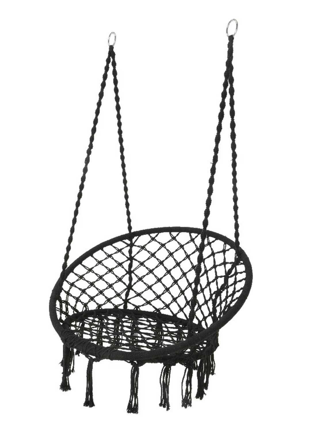 Hängestuhl Hängesessel RAGGAN, Schwarz, Polyester, (1 St), B 82 x H 123 cm, bis 120 kg belastbar, ohne Befestigung