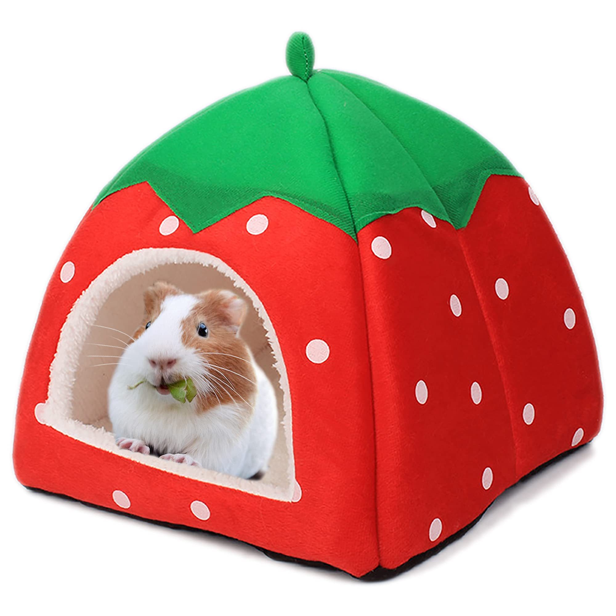 Ledander Tierhaus Meerschweinchenbett, gemütliches Winterhaus für Meerschweinchenzubehör, Meerschweinchenzubehör mit weichen Kissen, für Kaninchen, Kleintiere