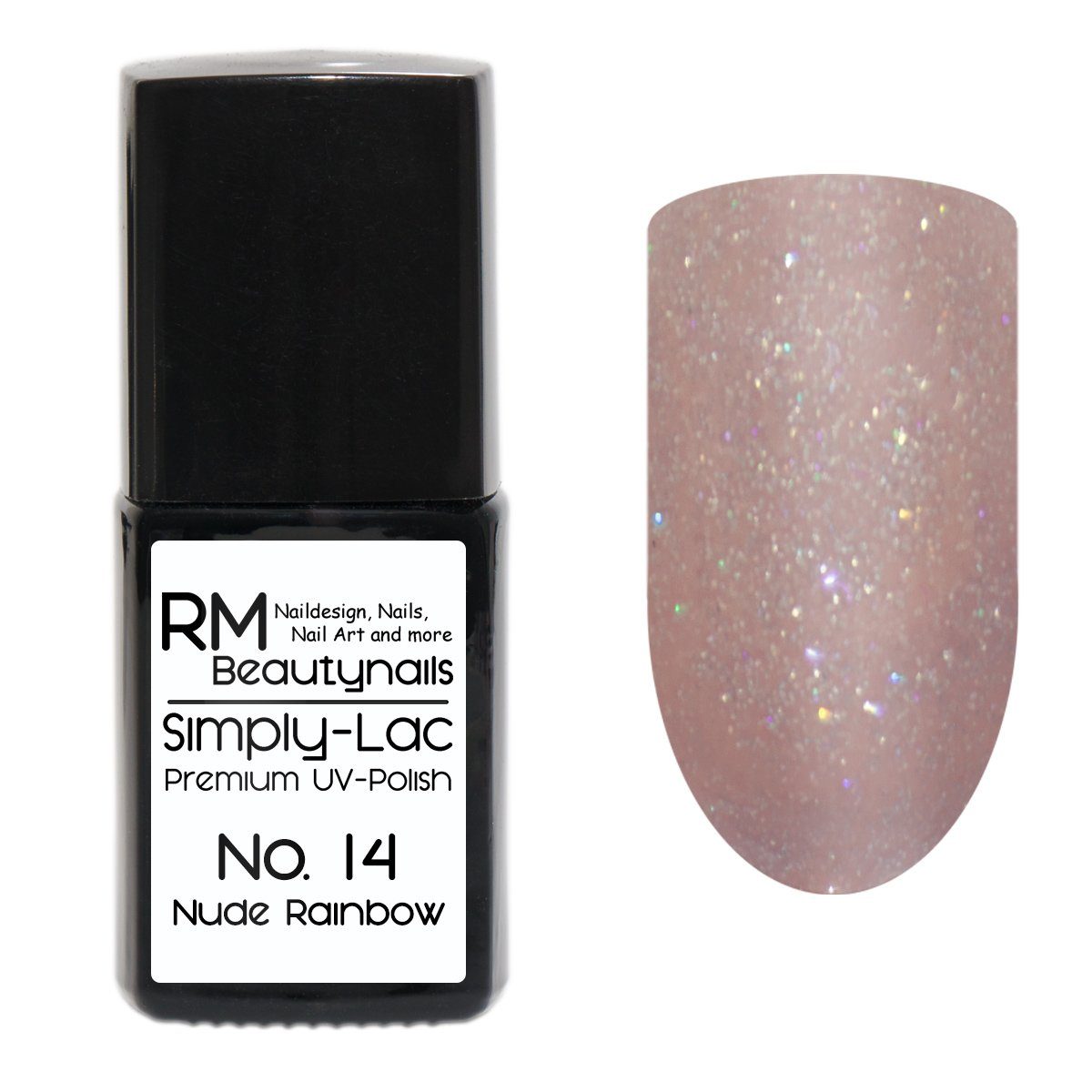RM Beautynails UV-Nagellack Simply Lac Premium UV-Nagellack UV-Polish 10ml Nude Rainbow