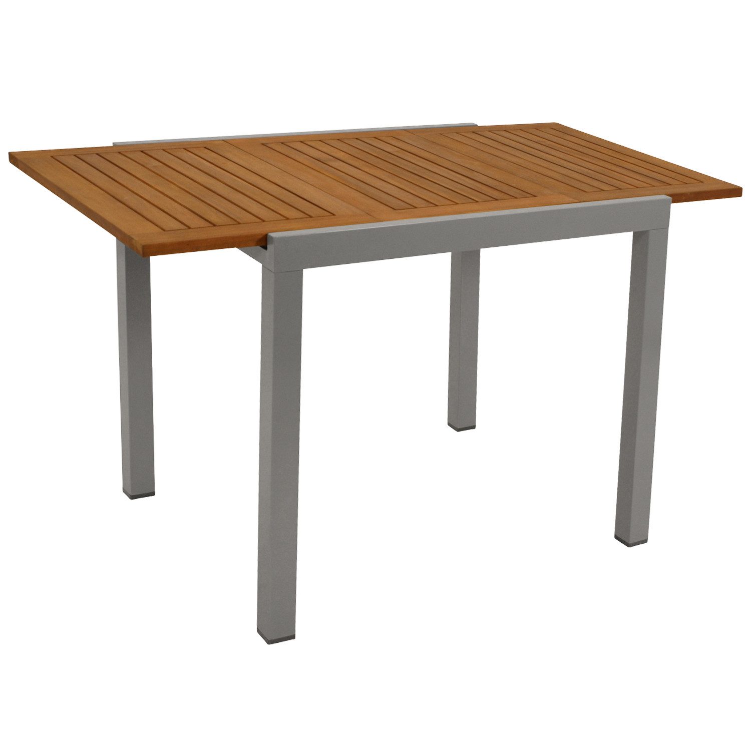 DEGAMO Gartentisch VAIL ausziehbar, 80/120x70cm, Alu silbergrau + Akazie ge günstig online kaufen