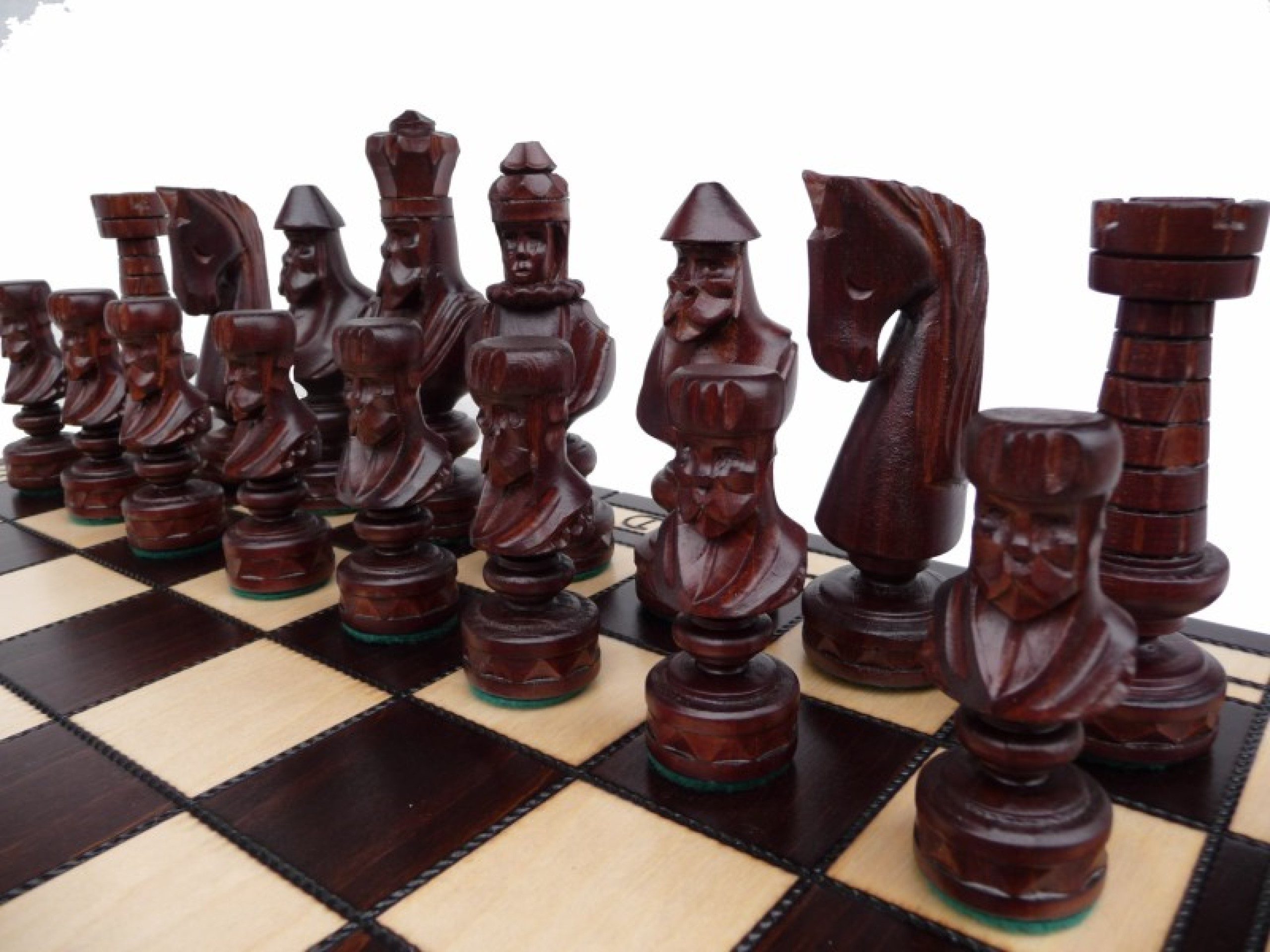 Holzprodukte Spiel Edles Schach Schachspiel SET Schachbrett 60 x 60 GESCHNITZT Holz
