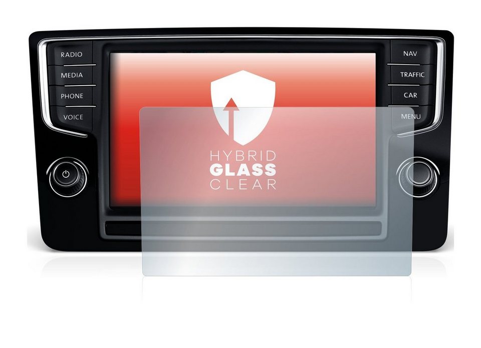 upscreen flexible Panzerglasfolie für Volkswagen Golf Sportsvan 2015  Discover Pro 8 2014, Displayschutzglas, Schutzglas Glasfolie klar