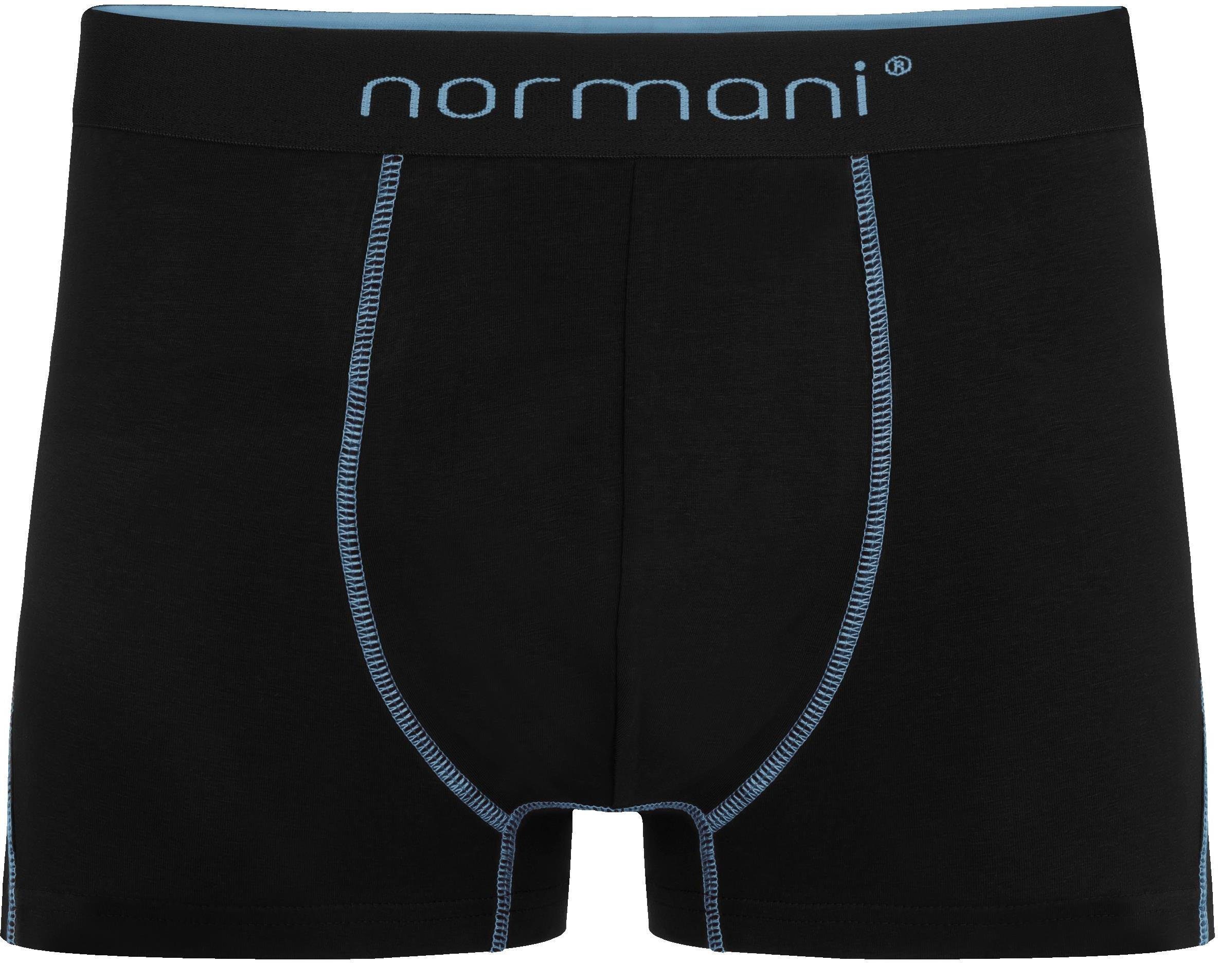 Baumwolle Herren Unterhose aus 6 Boxershorts Männer normani Baumwoll-Boxershorts Hellblau für atmungsaktiver