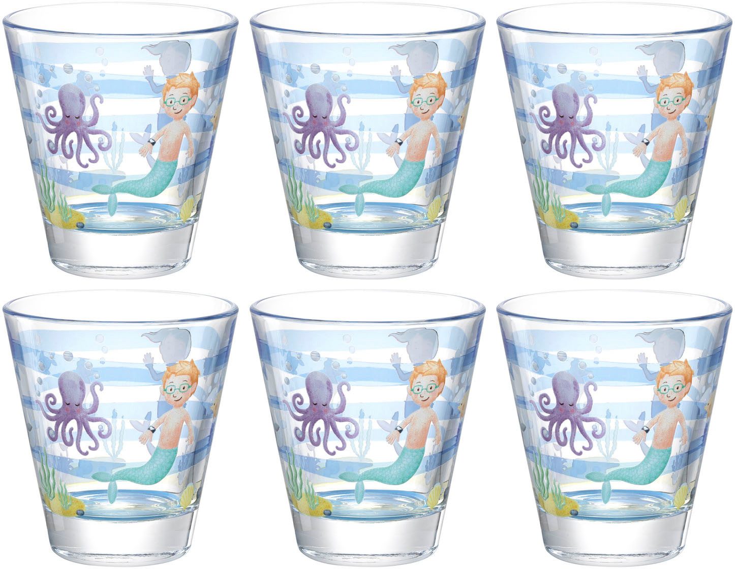 LEONARDO Gläser-Set BAMBINI AVVENTURA Meer, 6-tlg., Glas, 215 ml, 6-teilig